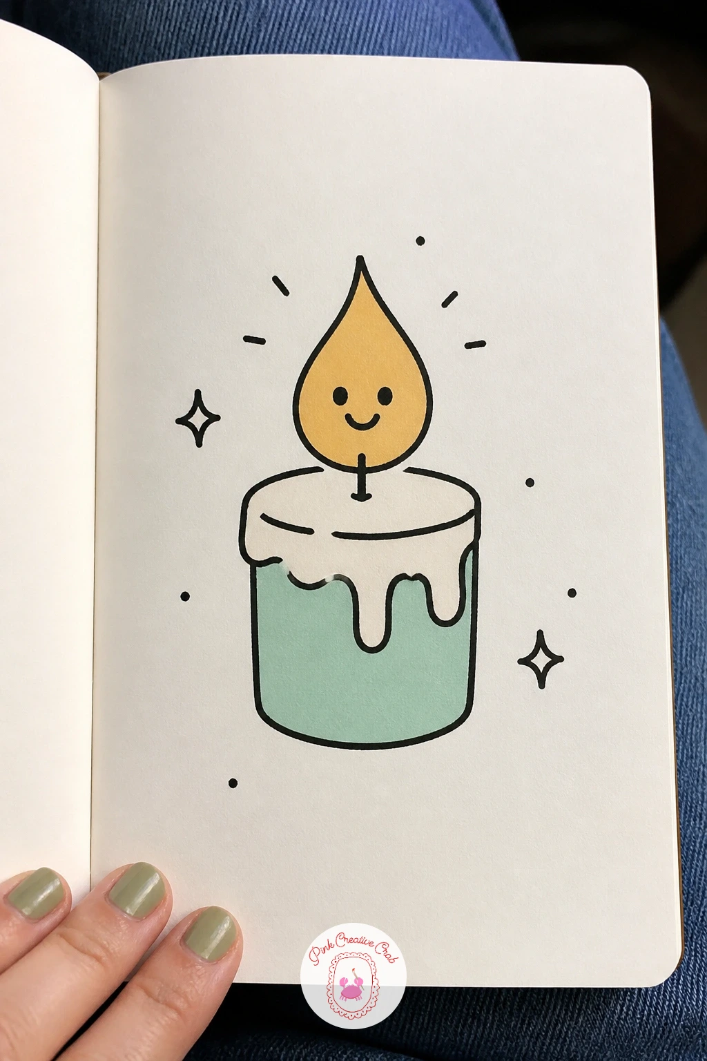 Little Candle With A Happy Flame — Warm the page up with a little candle that has a happy flame, a doodle that works equally well for any season once the face