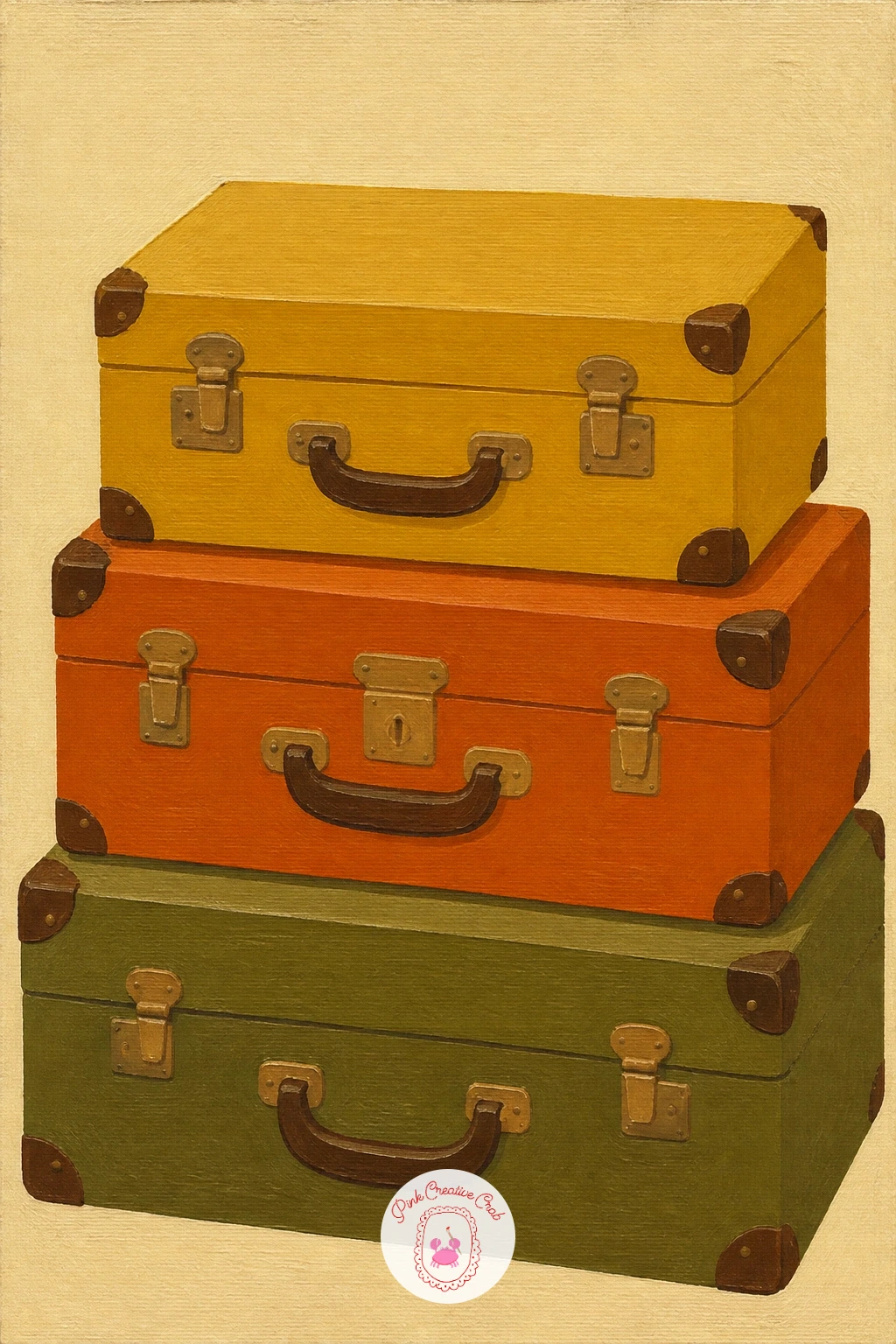 Stack of Vintage Suitcases — A stack of vintage suitcases in a few different sizes and colors is a satisfying shape study once you want a quick, confident
