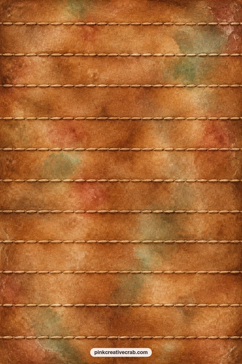 Saddle Leather With Stitching Background printable page — A worn leather texture with visible stitch lines runs edge to edge, ideal behind the stable door