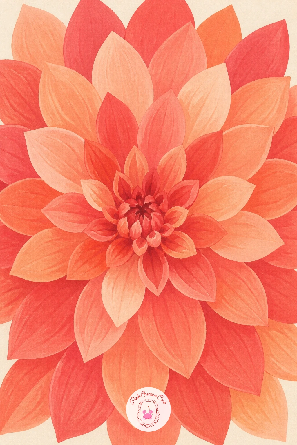 Coral and Peach Dinner Plate Dahlia — Step into the wider world of autumn flowers with a dinner plate dahlia, its coral and peach petals arranged in neat