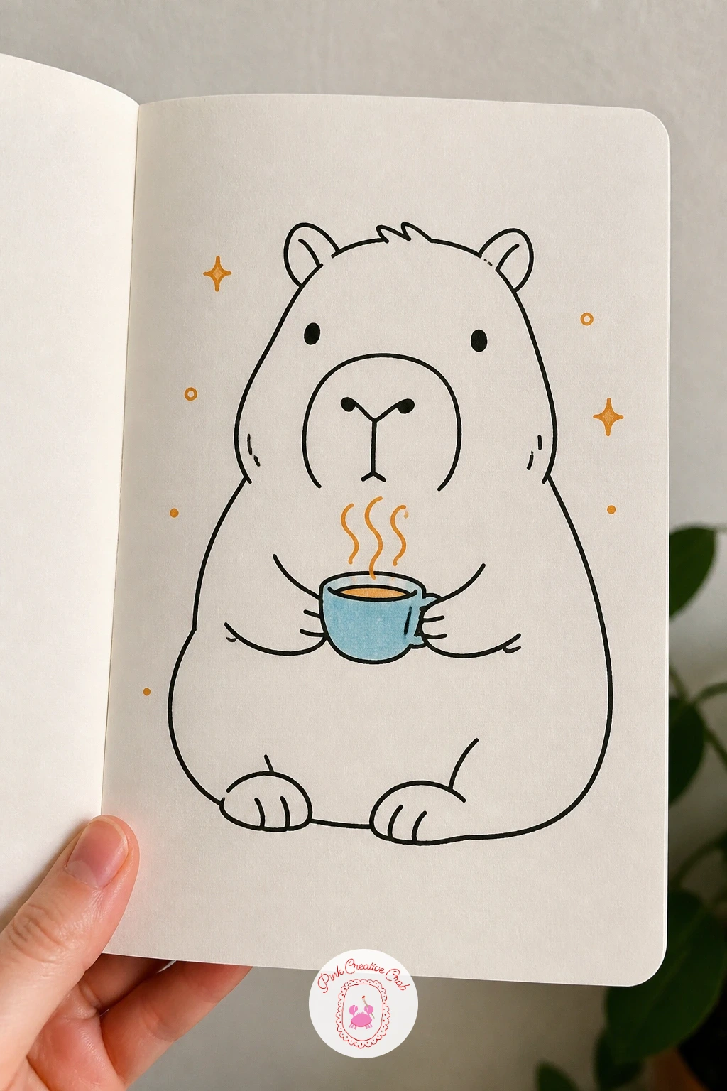 Capybara Holding a Cup of Tea — Give the capybara something to hold close to the body this time rather than overhead, since a teacup sits right in the paws at