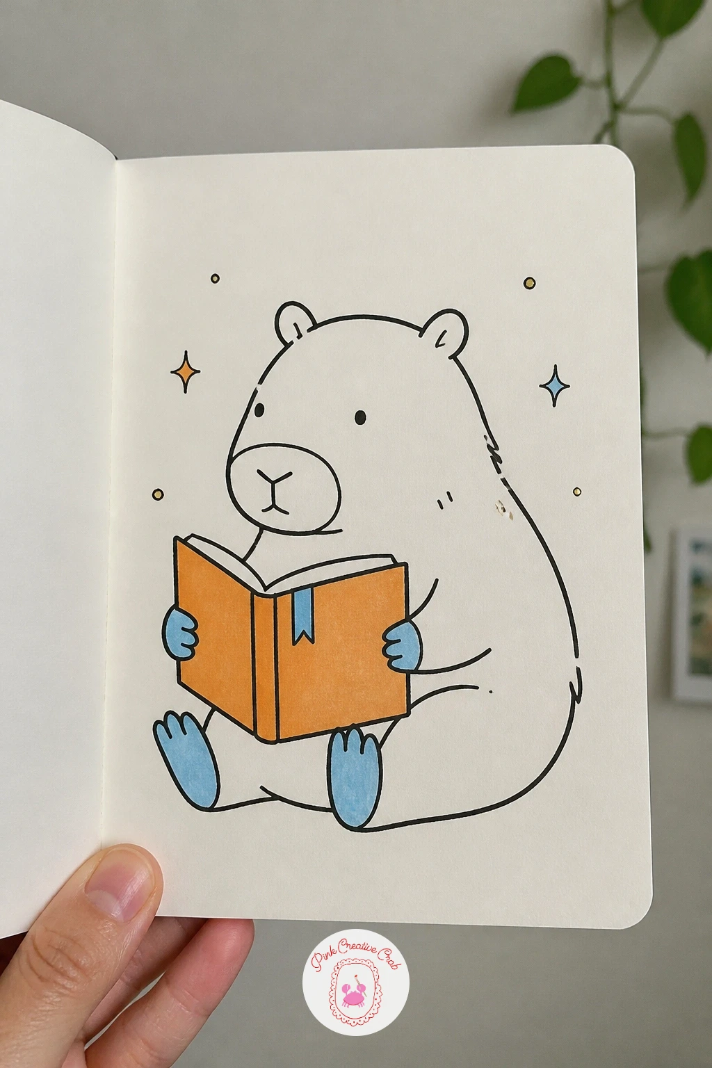 Capybara Reading a Book — Give the pose a quick version and a longer one here, since both finish well within a single sitting. Capybara doodle