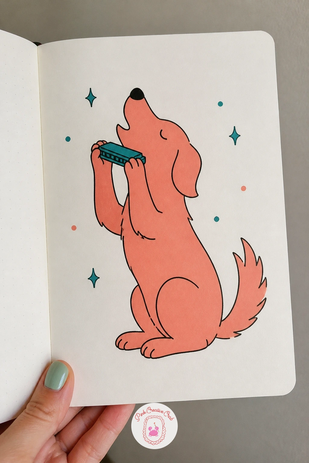 Dog Howling With Harmonica — A dog howling along to a harmonica held in its paws brings a bit of comedy back into the mix. Music doodle