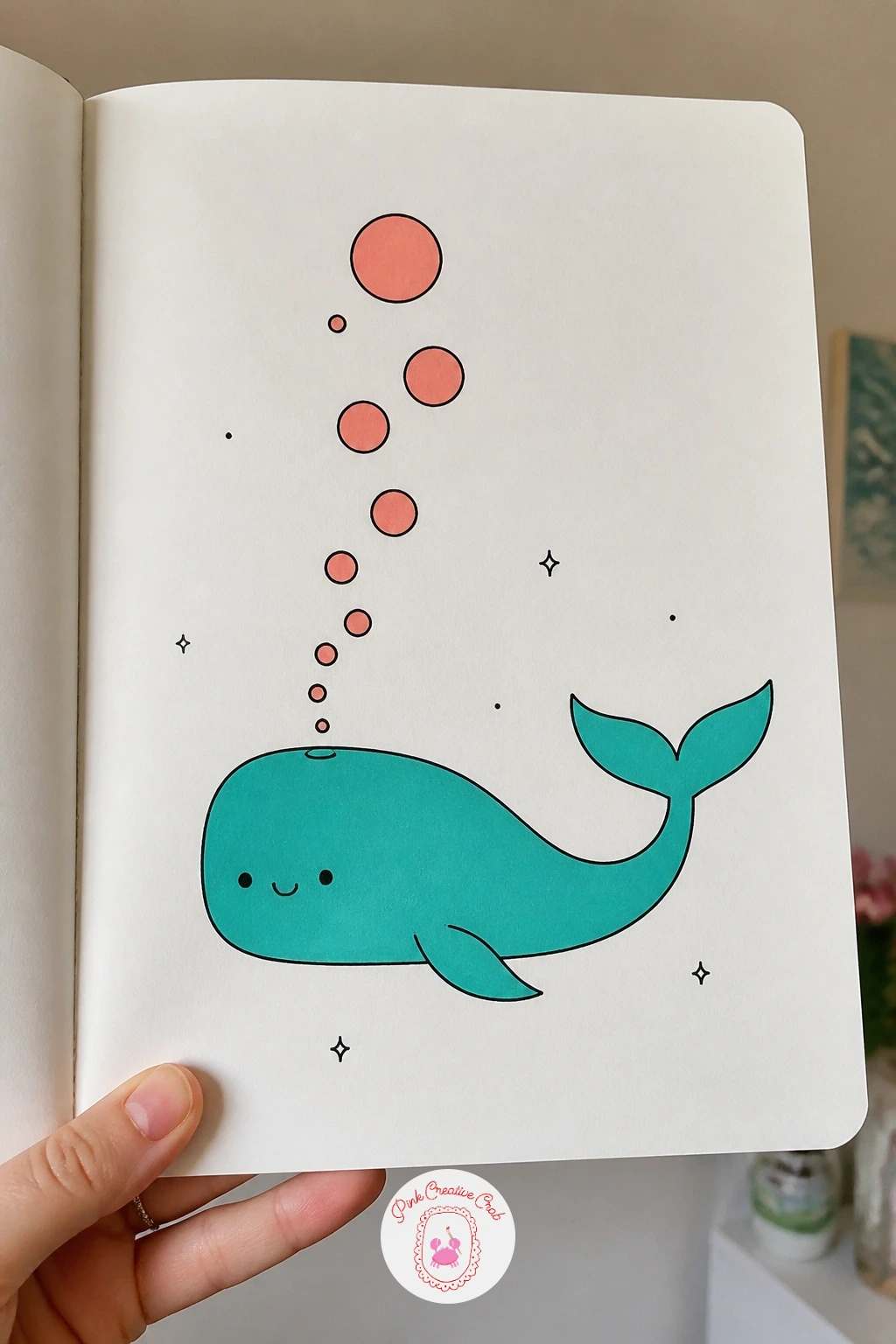 Whale Singing Bubbles — A whale singing a string of bubbles is a calm, large scale subject compared to the smaller instruments so far. Music doodle