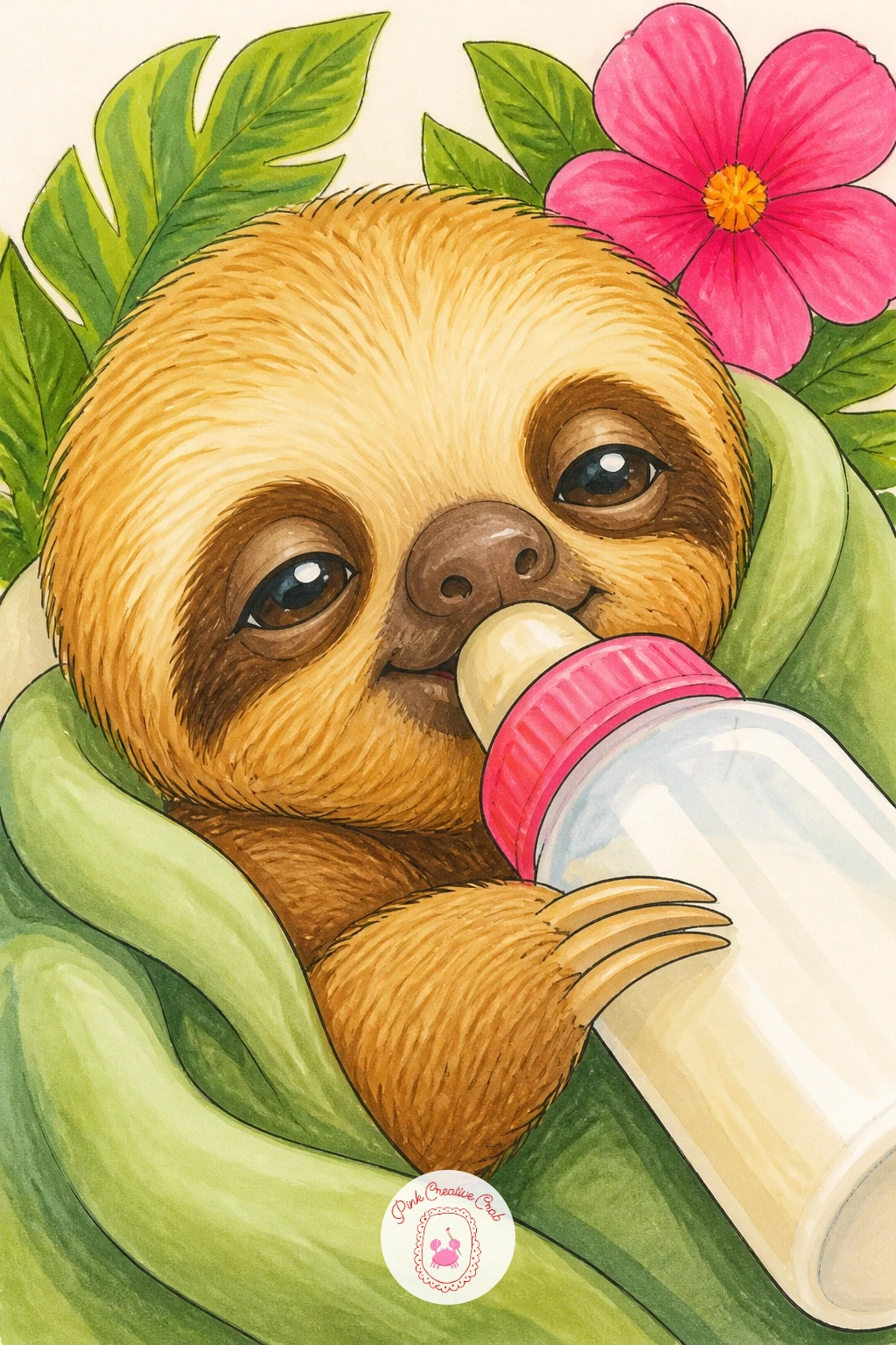 Baby Sloth Being Fed at a Rescue Center — For a softer story moment, try a baby sloth being fed at a rescue center, cradled in a blanket while a small bottle