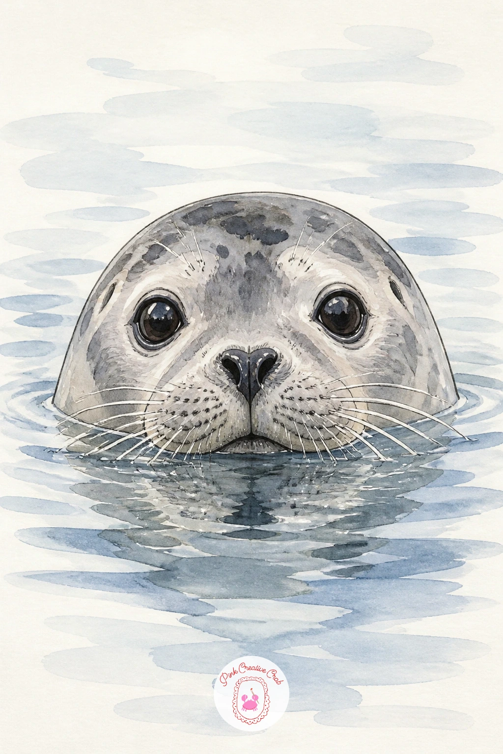 Harbor Seal Peeking Out of the Water — After two land poses, try a harbor seal with just its head above the waterline, since this teaches you to draw water as