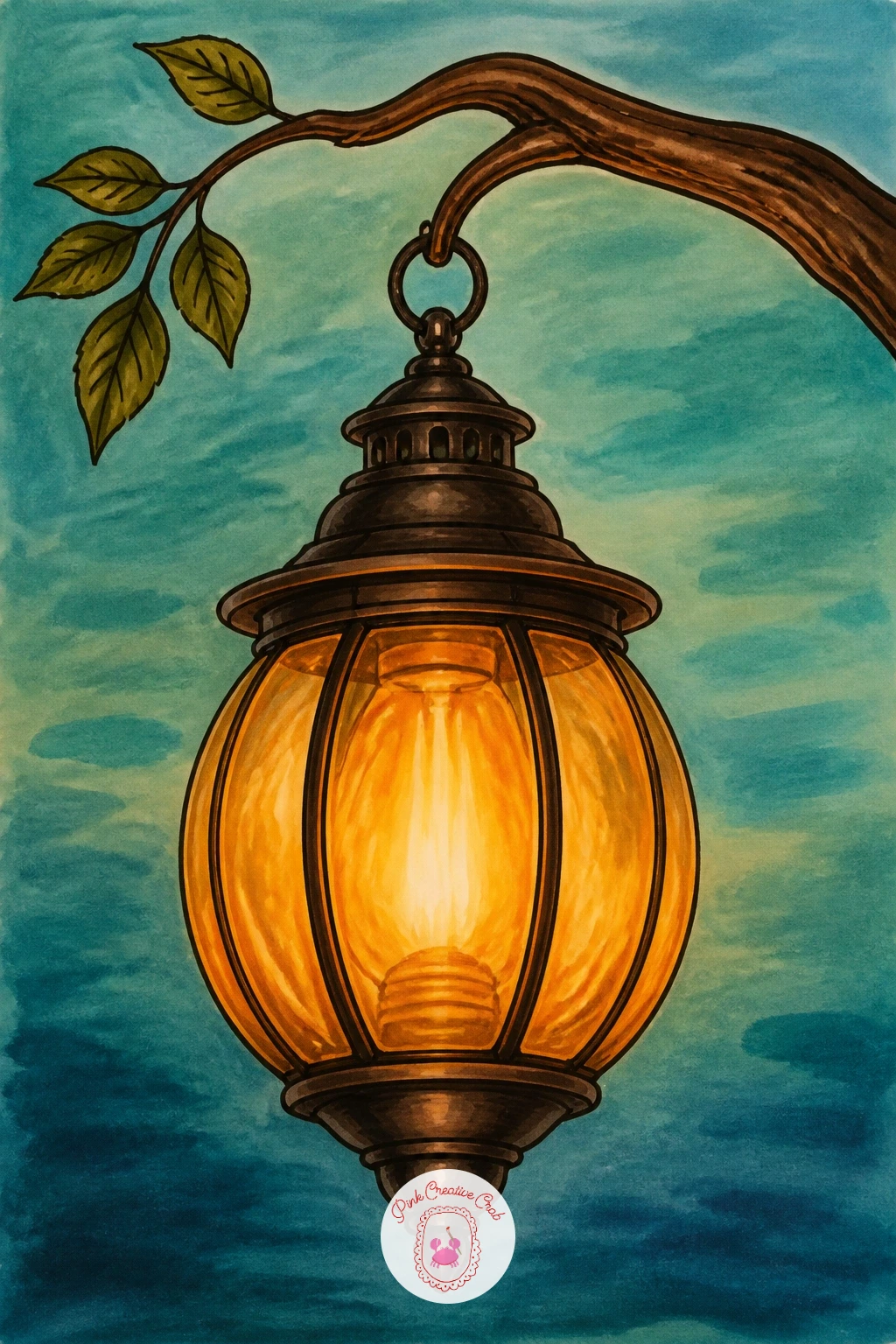 Garden Lantern on a Branch — Start with the lantern hanging from a tree branch, the simplest setup on this whole list and a good place to warm up your