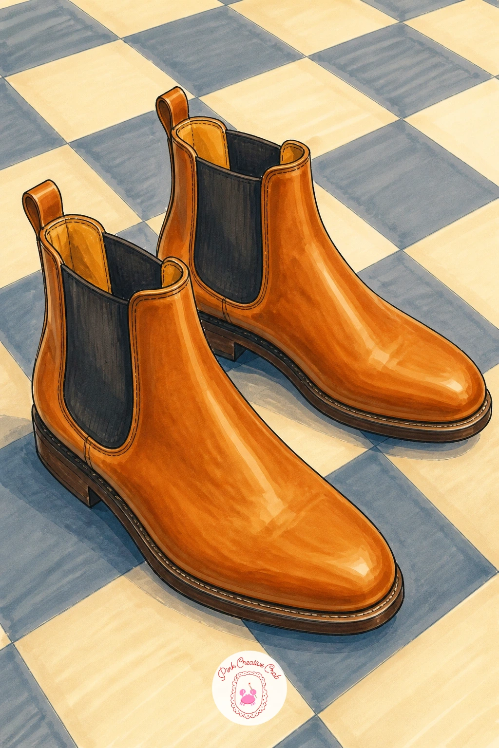 Chelsea Boots On A Cafe Floor — Chelsea boots are the cleanest silhouette on this whole list, just a smooth ankle line with an elastic side panel and no laces
