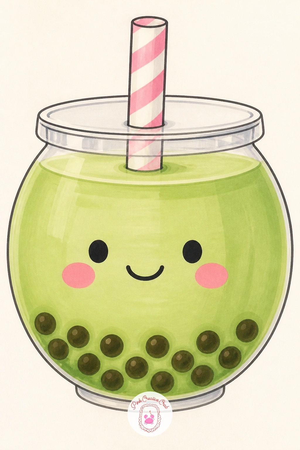 Bubble Tea Cup With a Smiling Face — Give the cup itself a personality with a bubble tea cup that has a simple smiling face printed right on the front, like a