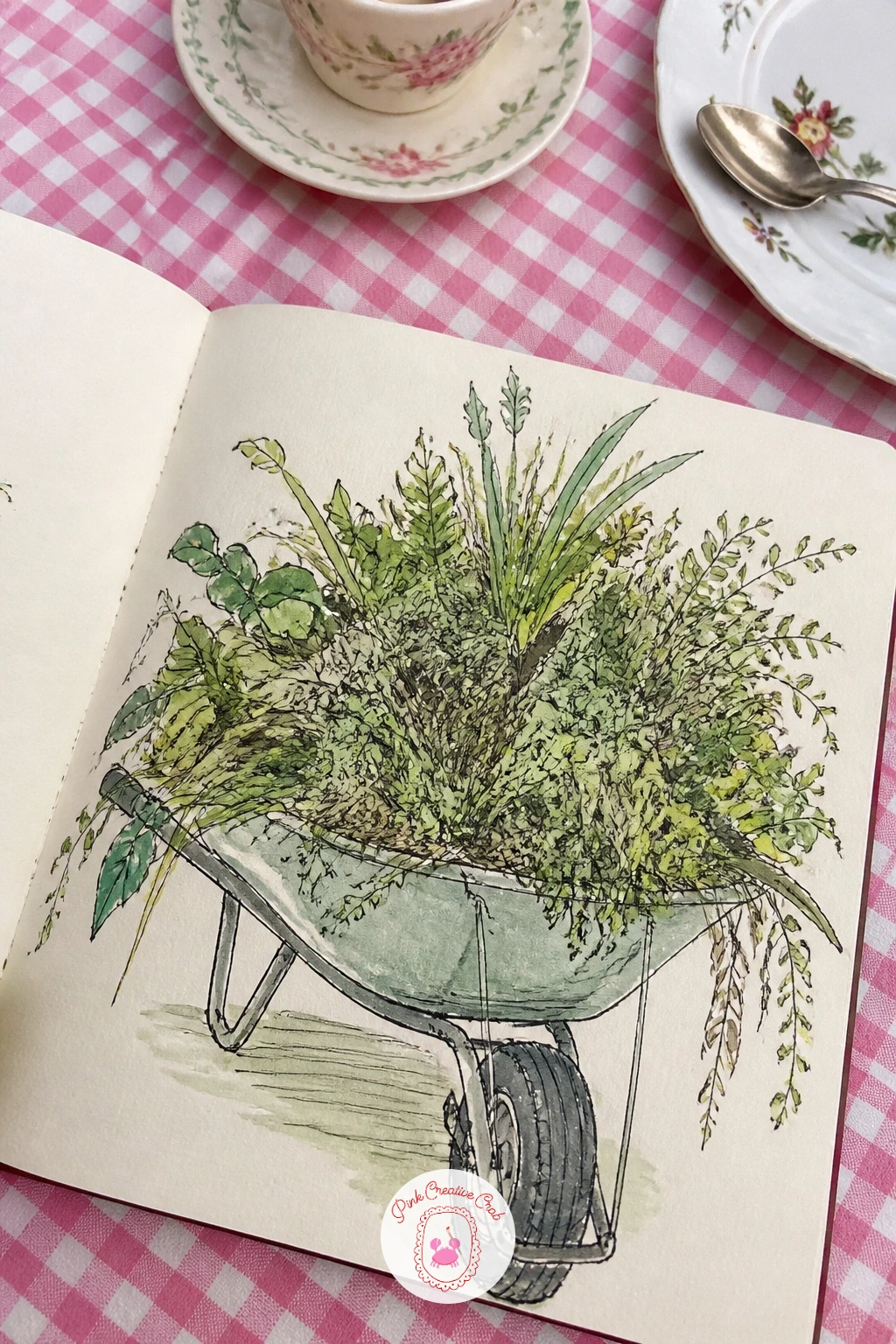 Wheelbarrow Full of Weeds — A wheelbarrow full of weeds is a more forgiving subject than it sounds, since the pile inside can be loose and chaotic while the