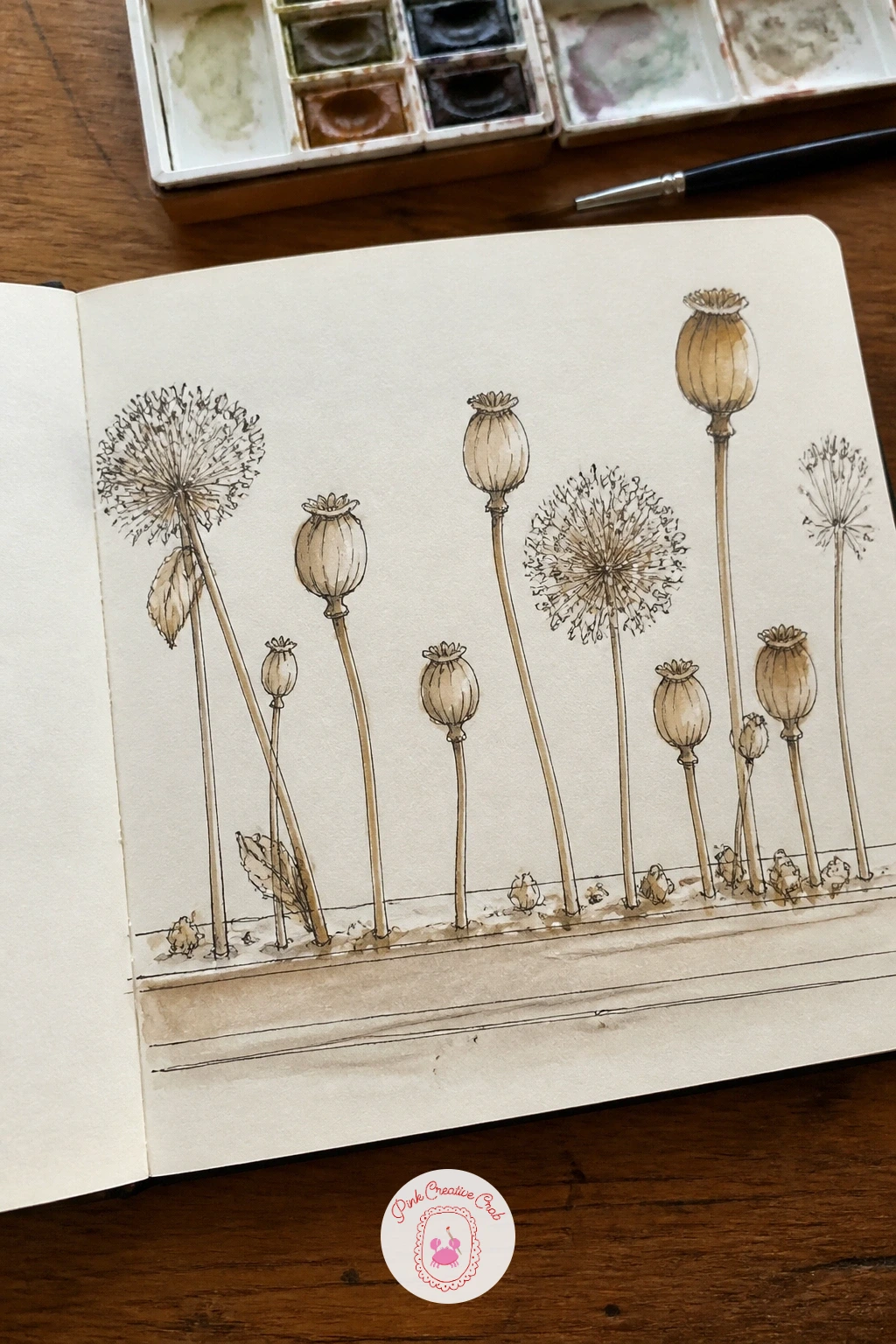 Seed Heads Drying on a Windowsill — Seed heads drying on a windowsill move the year toward autumn with a quieter, more linear subject than the summer harvest