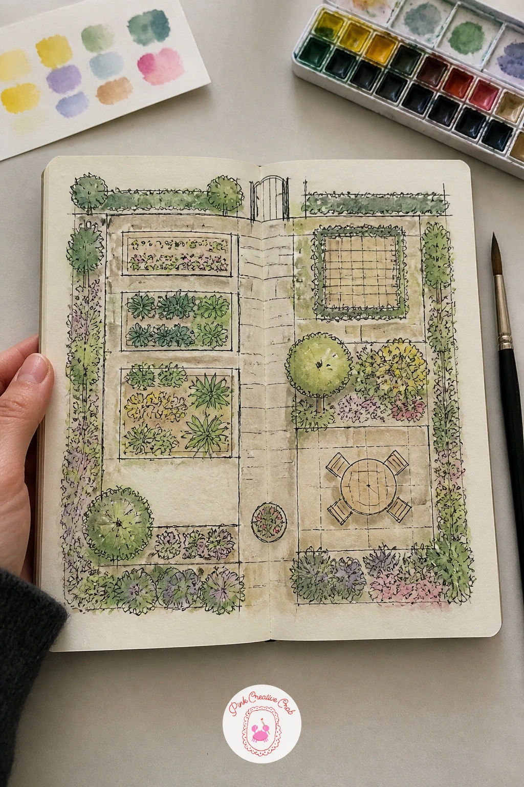 Garden Plan on Graph Paper — Sketching a garden plan on graph paper is a different kind of page from the rest of the year, more diagram than drawing, and it