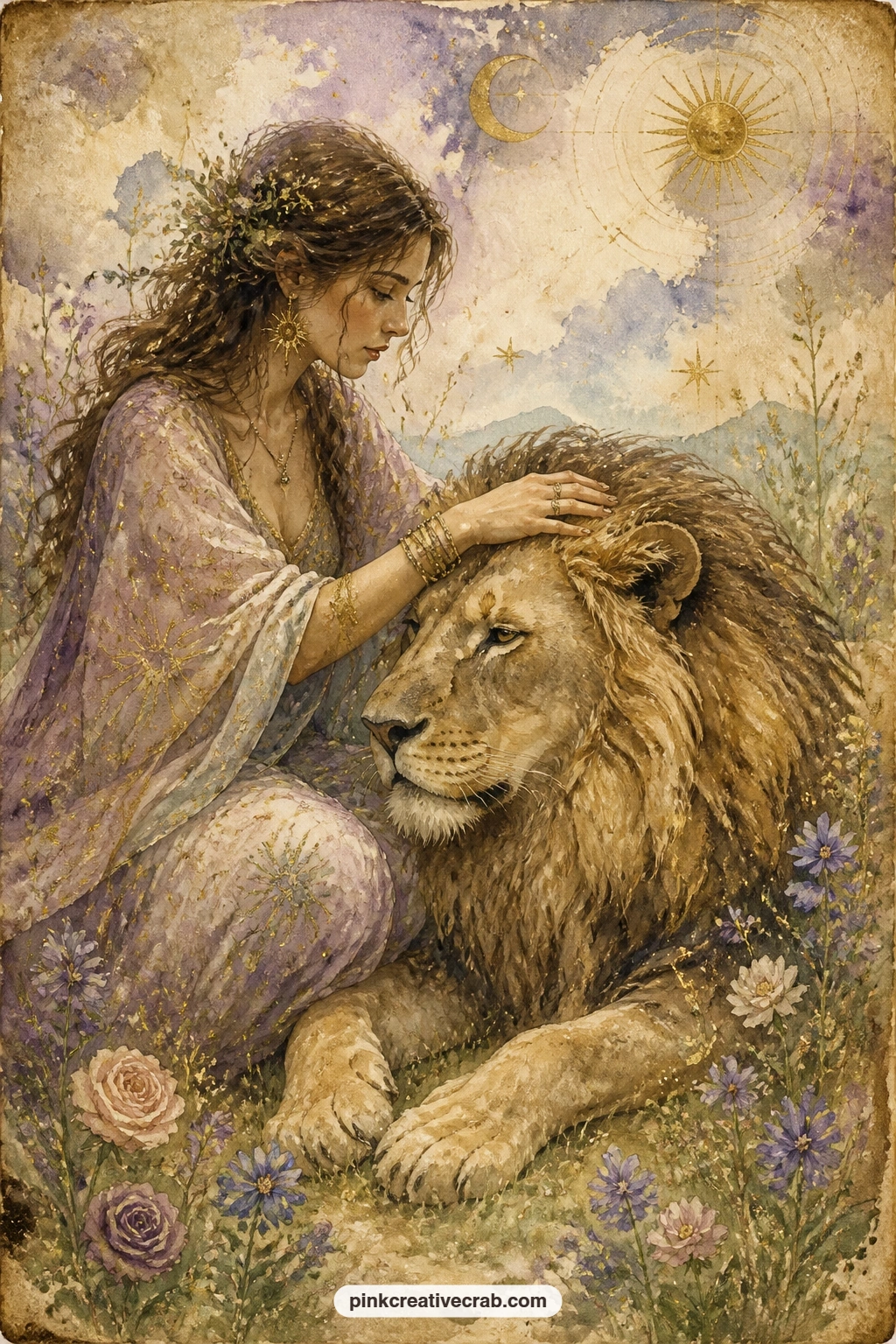 Strength With A Gentle Lion printable page — Write a single line here about something you did this year that took more courage than it looked like from the