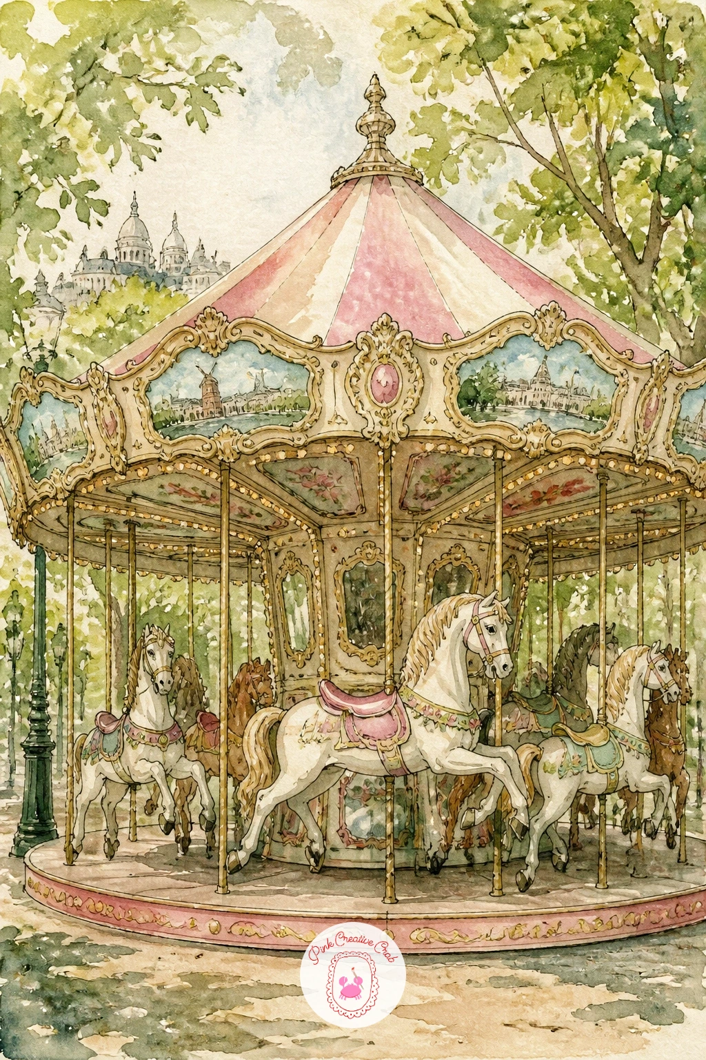 Vintage Carousel in a Paris Park — Start the whole list with a vintage carousel in a Paris park, since its classic round shape makes an easy first subject.