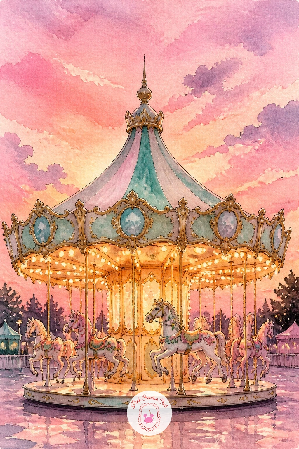 Carousel at Pastel Dusk — Carousel at pastel dusk leans fully into the colour palette this whole list has been building toward, with a sky doing most of the