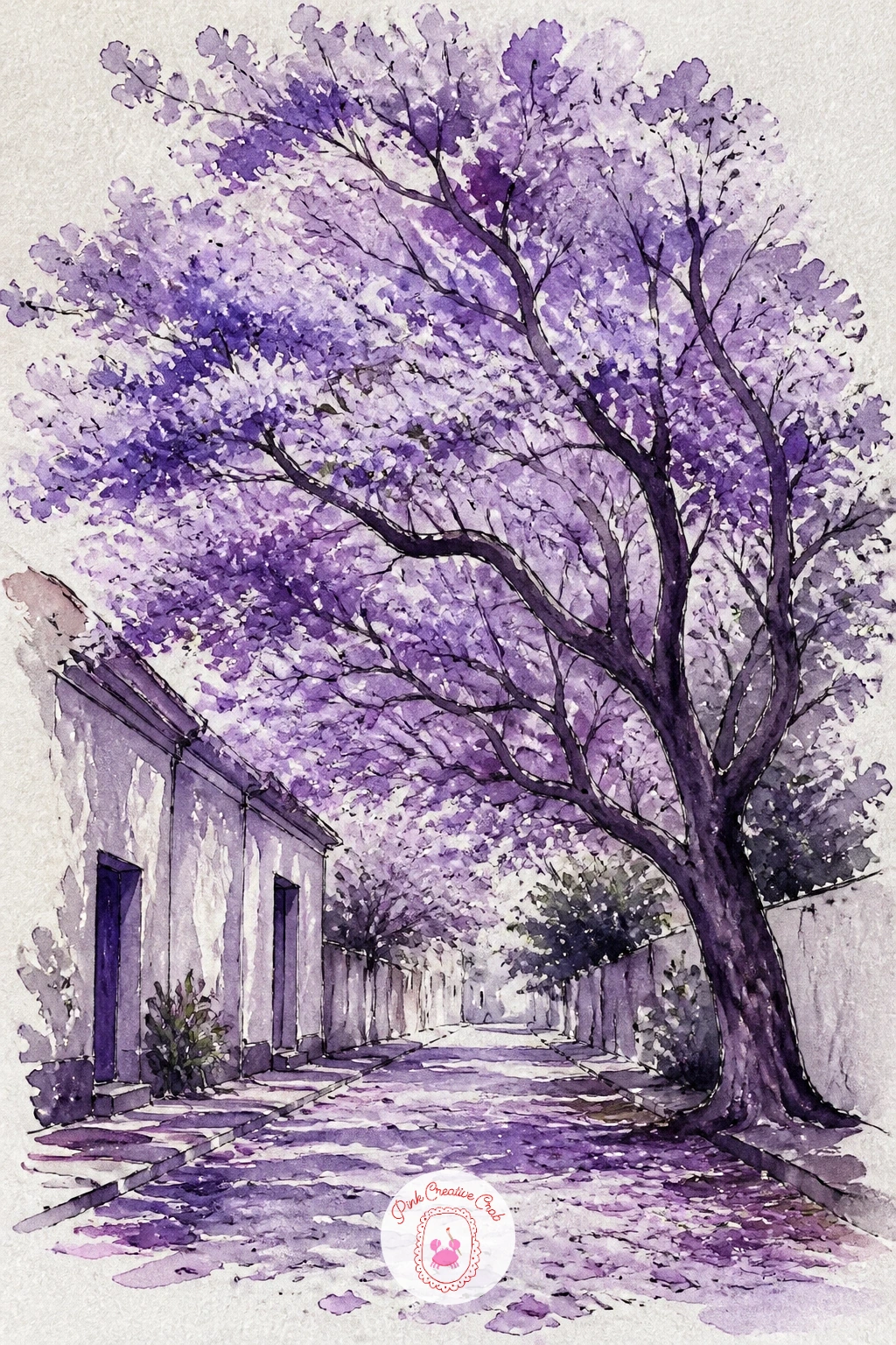Jacaranda Tree in Bloom Over a Street — A jacaranda in full bloom is one of the few trees that is genuinely purple from top to bottom, which makes it an easy