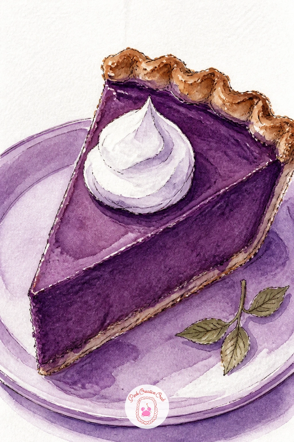 Purple Sweet Potato Pie — A sweet purple sweet potato pie is a nice excuse to paint one clean triangular wedge rather than a whole circular dish. Purple