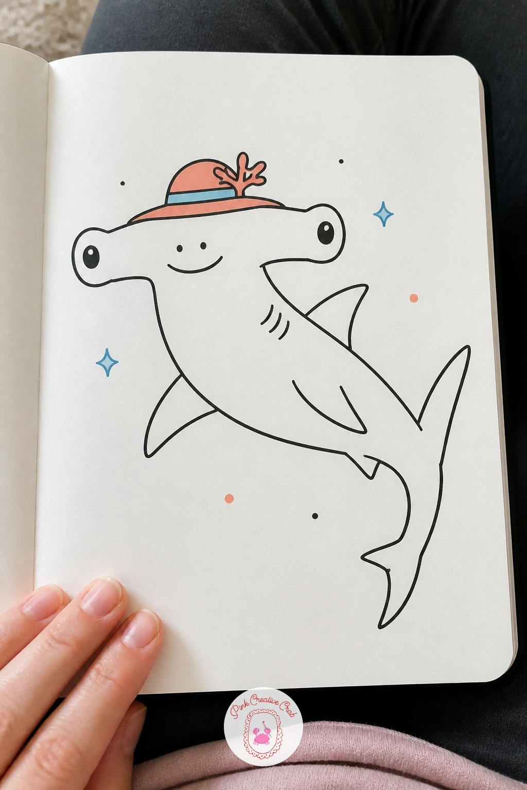 Hammerhead Shark With A Little Hat — Hammerhead sharks give you a shape no other sea creature offers, so make the most of it: a hammerhead shark with a little