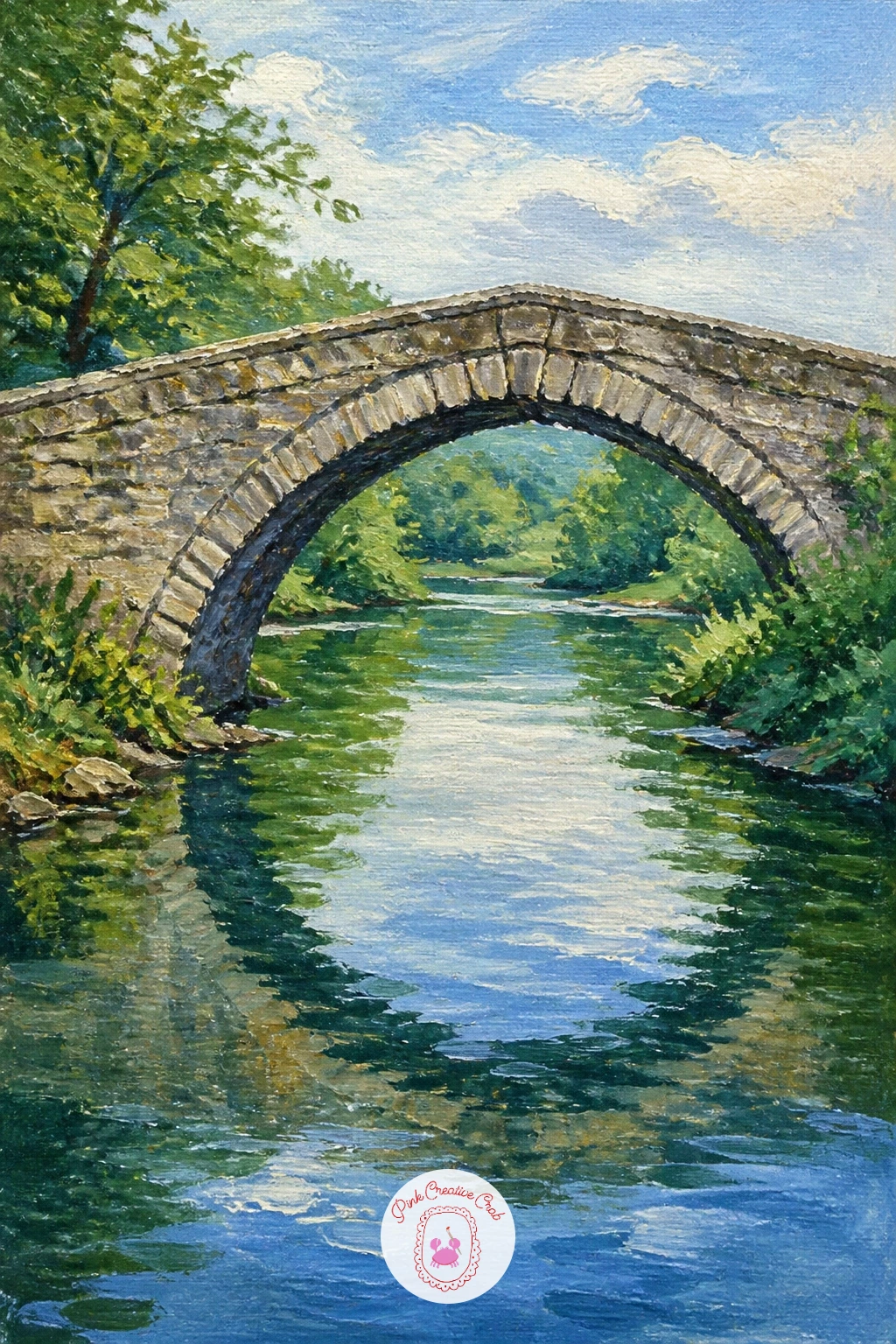 Old Stone Bridge Over Calm Water — Start with the bridge itself, since an old stone bridge over a calm river only works if its curve sits right first. River
