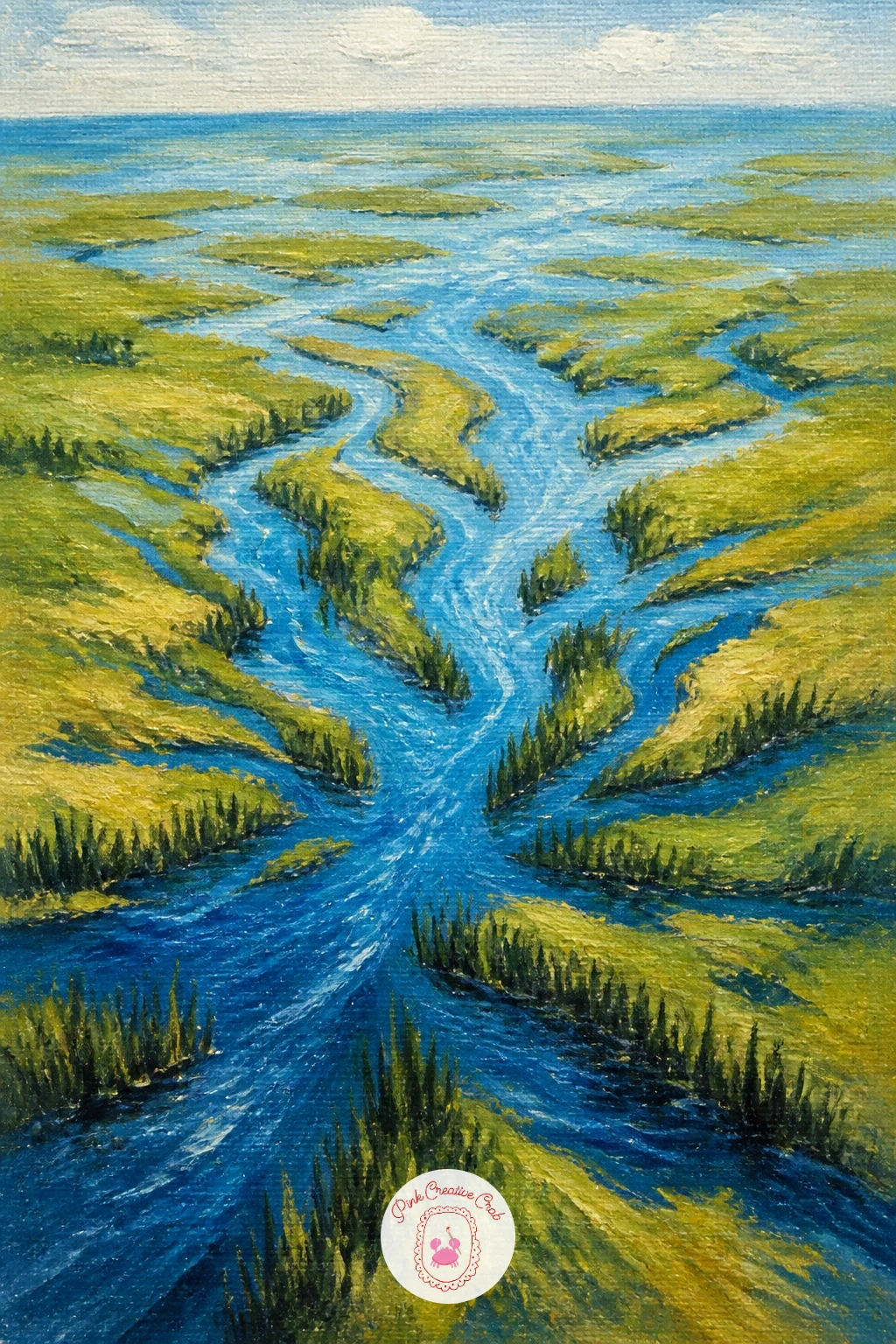 River Delta From Above With Reeds — Perspective shifts entirely for a river delta with reeds from above, the one subject on this list seen from a bird's eye