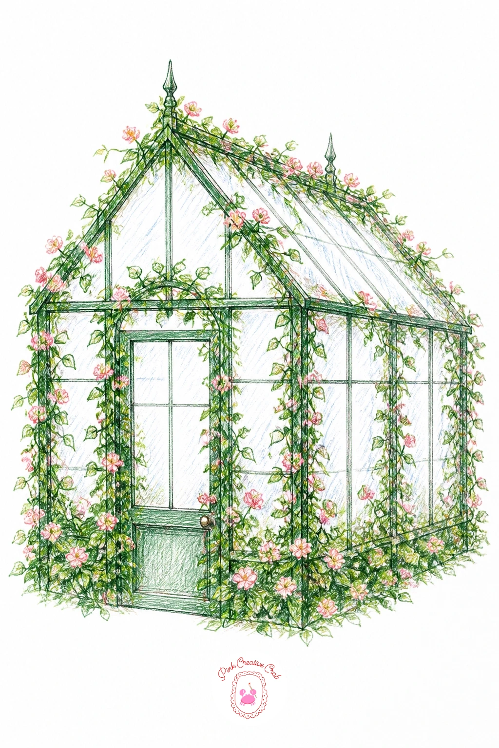 A Vine-Covered Greenhouse — A vine-covered greenhouse is a bigger structure than most on this list, so plan the glass panes before any foliage touches the