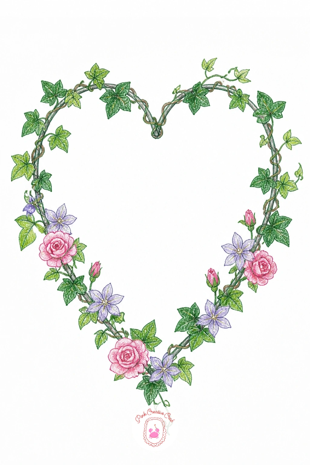 A Heart-Shaped Vine on a Wire Frame — A heart-shaped vine on a wire frame is a sweet, smaller subject after the greenhouse, and it suits the forty-minute