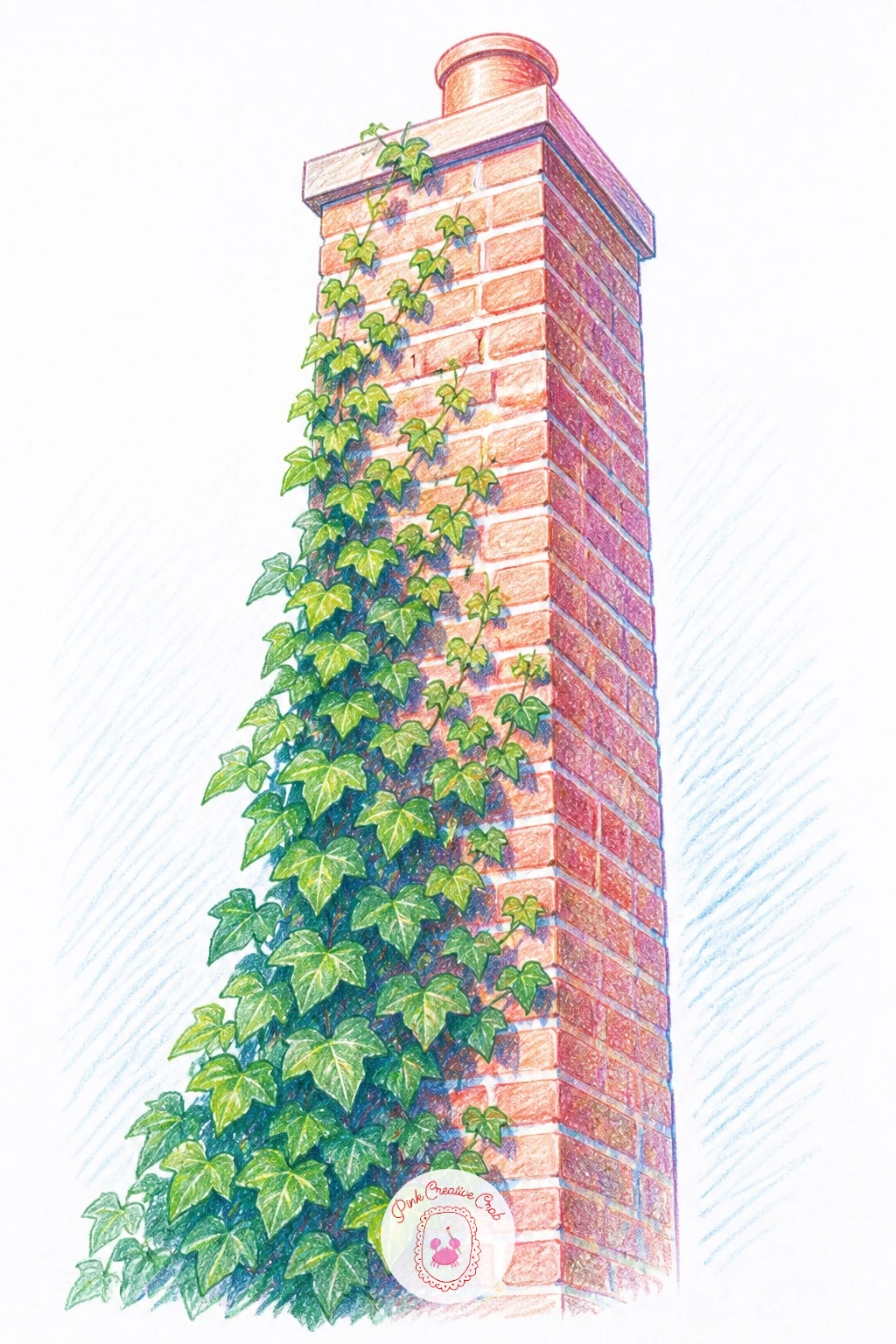 Ivy on a Brick Chimney — Ivy on a brick chimney is close kin to the stone cottage wall from the start of this list, but brick gives a different rhythm to