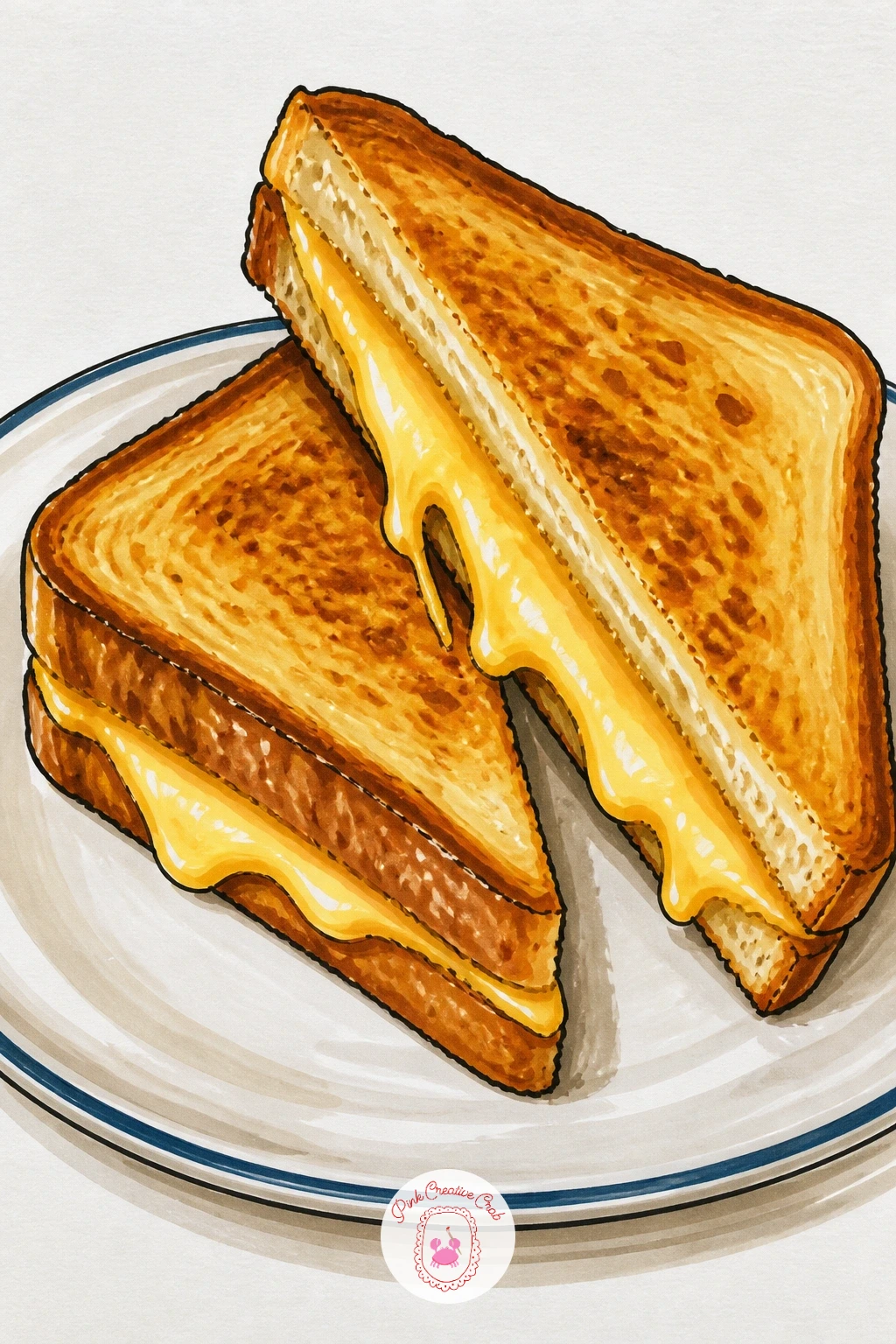 Cheese Toastie on a Cafe Plate — Keep things cosy with a cheese toastie cut diagonally on a simple cafe plate, a subject close to the grilled cheese idea but