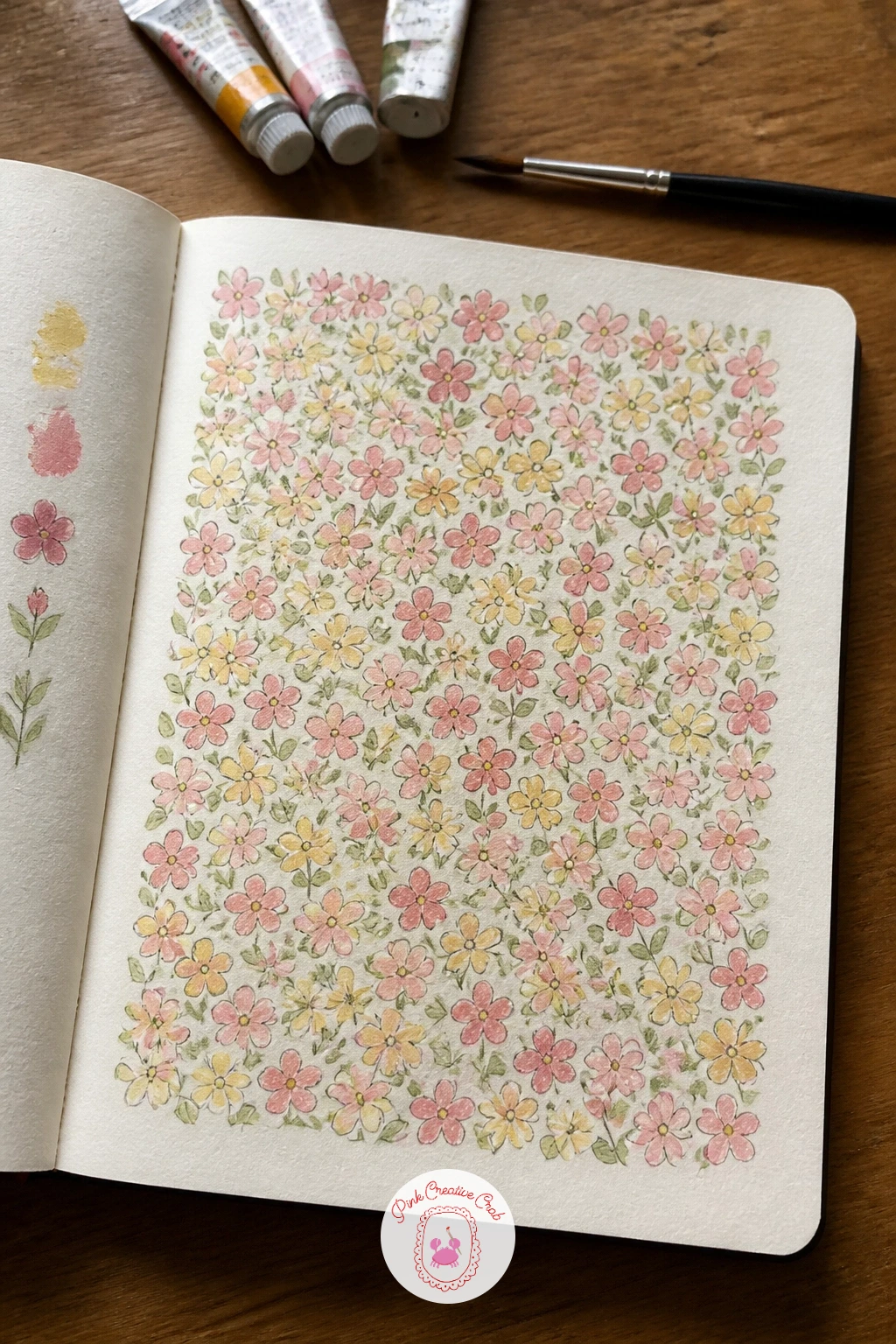 Liberty-Style Small Floral Repeat — Liberty prints work on tiny, densely packed flowers, so this page needs a looser hand than the bolder florals earlier in