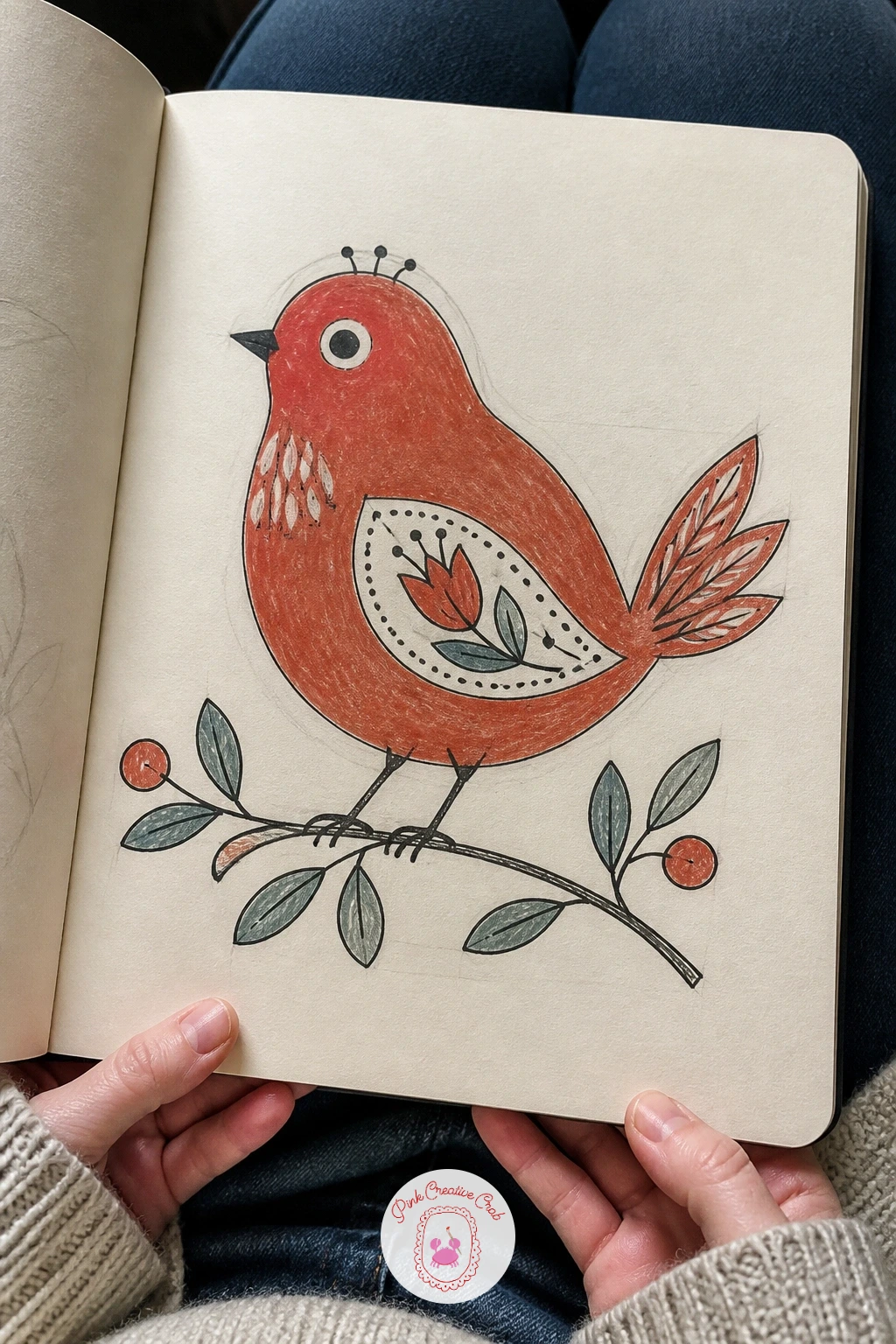 Scandinavian Bird Motif — Scandinavian folk birds are built from simple, almost geometric shapes, which makes this one of the friendlier motifs in the whole