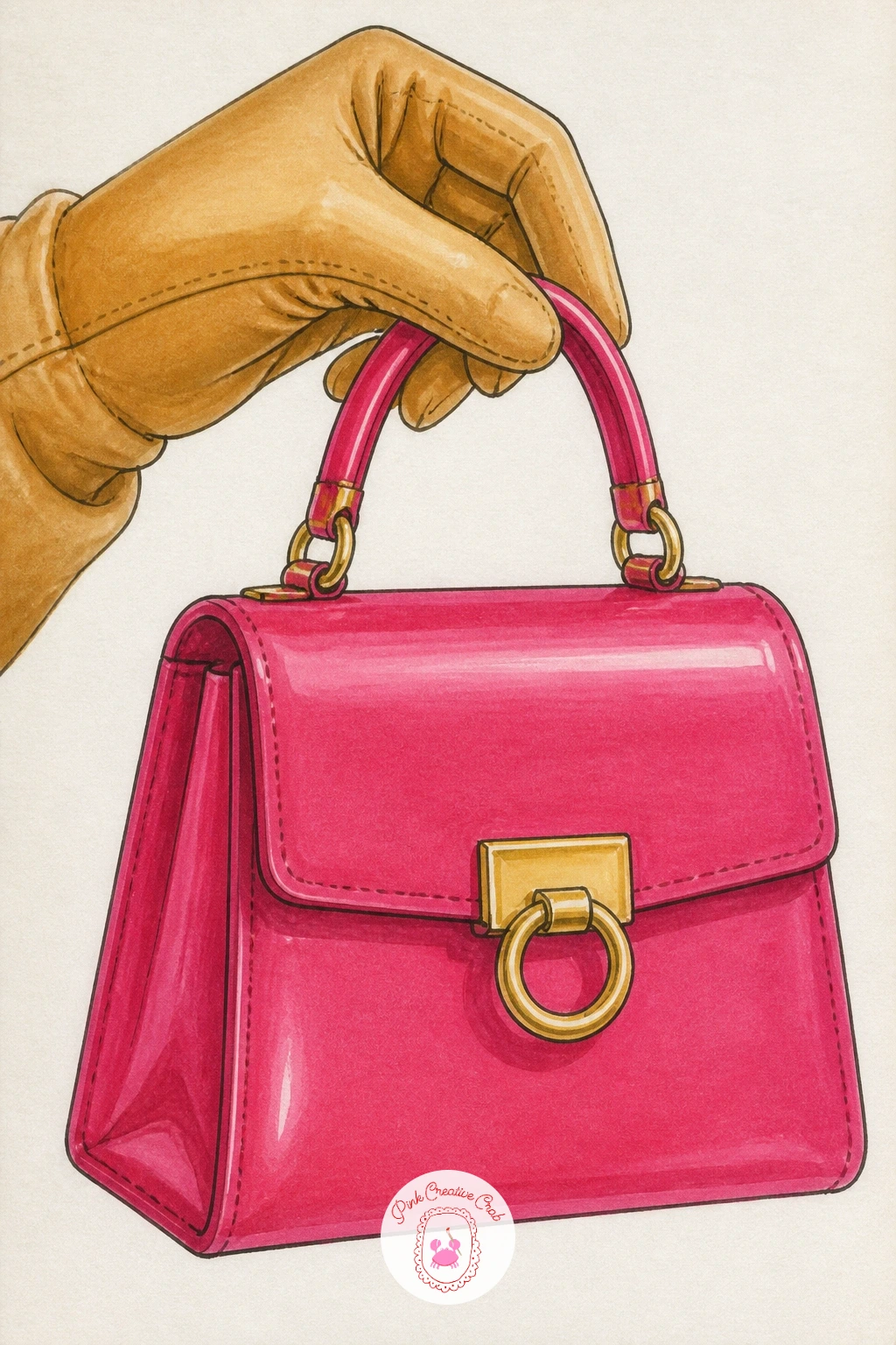 Mini Bag in a Gloved Hand — A mini bag held in a gloved hand introduces a hand into the composition, which sounds daunting but stays simple at this small