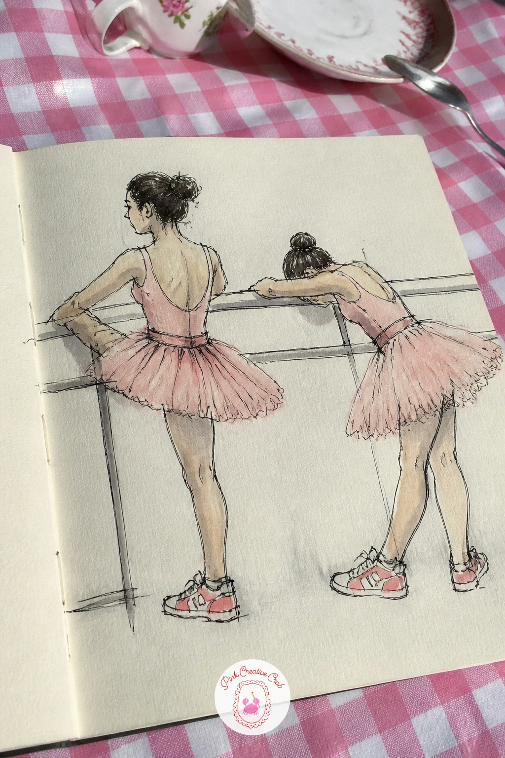 Degas Dancers Stretching in Sneakers — Degas drew ballerinas constantly, usually mid-rehearsal rather than mid-performance, so this page keeps that backstage