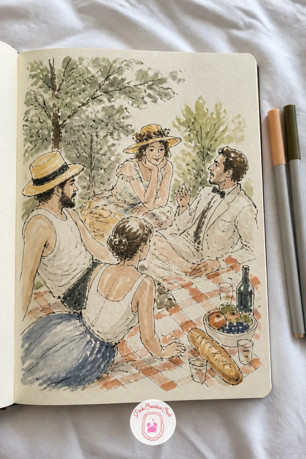 Renoir's Boating Party as a Picnic — Renoir's Luncheon of the Boating Party is full of relaxed figures draped over a balcony rail, which maps nicely onto a