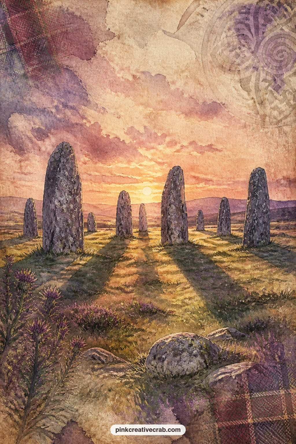 33 Free Scotland Junk Journal Pages With Highland Castles, Tartan Plaids and Thistle Meadows