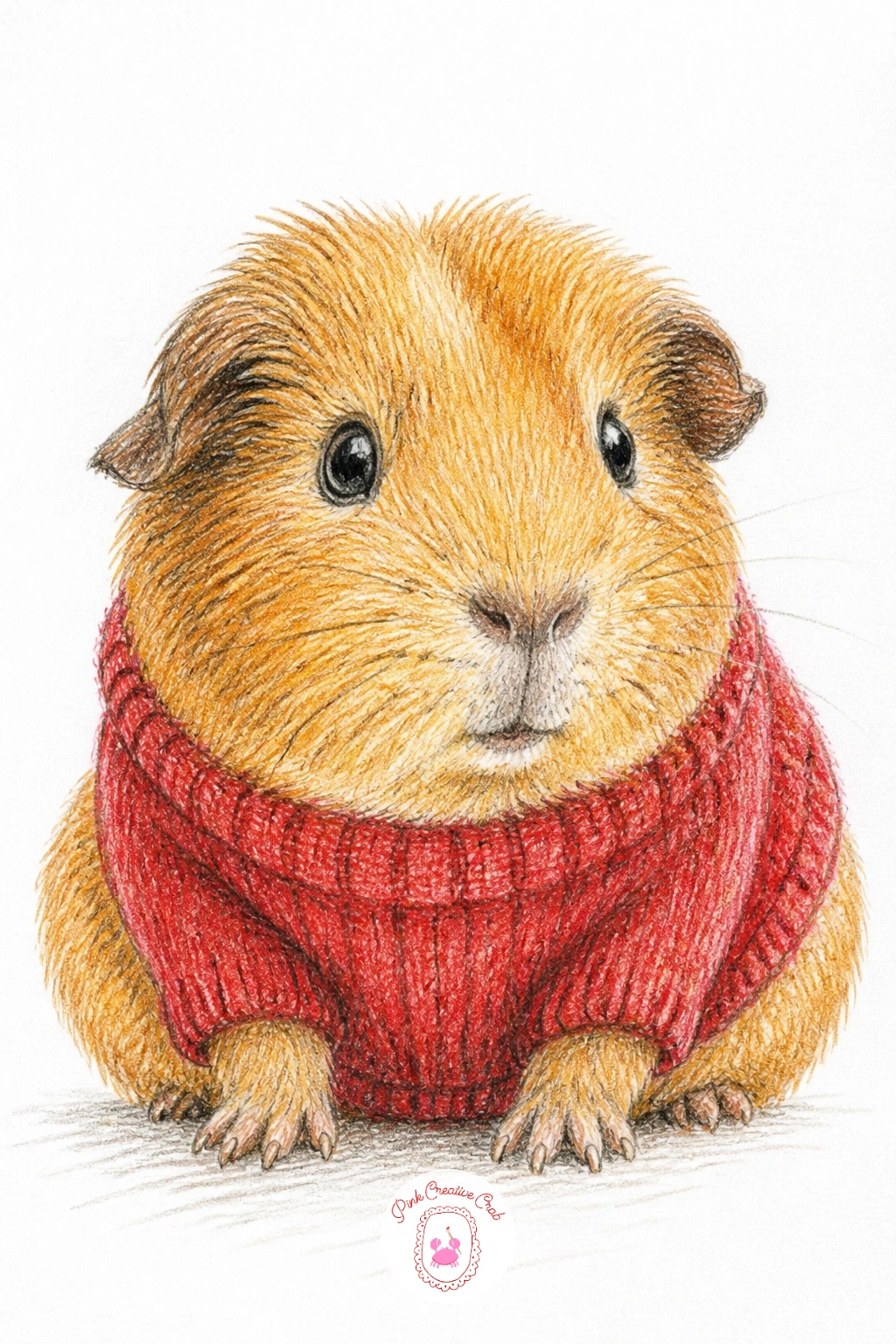 Guinea Pig In Tiny Sweater — A guinea pig in a tiny sweater turns this list a little bit fashion forward, and the trick is drawing the sweater like real
