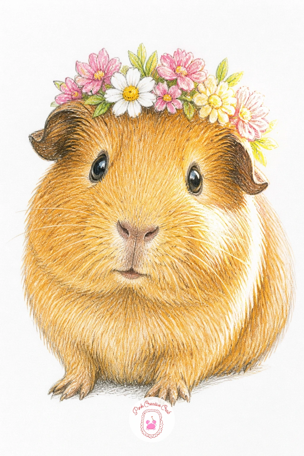 Guinea Pig In Flower Crown — A guinea pig in a flower crown is one of the prettiest ideas here, and the light source matters more than usual because it decides