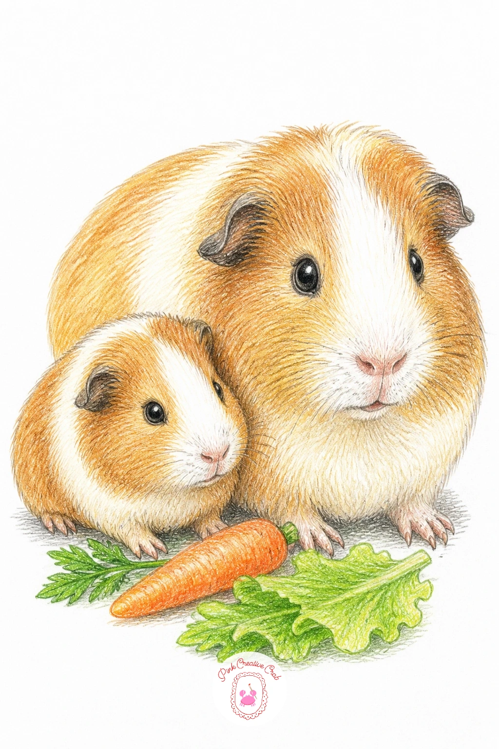 Baby Guinea Pig Next To Mother — A baby guinea pig next to its mother is one of the sweetest pairings on this list, and the key is making the size difference