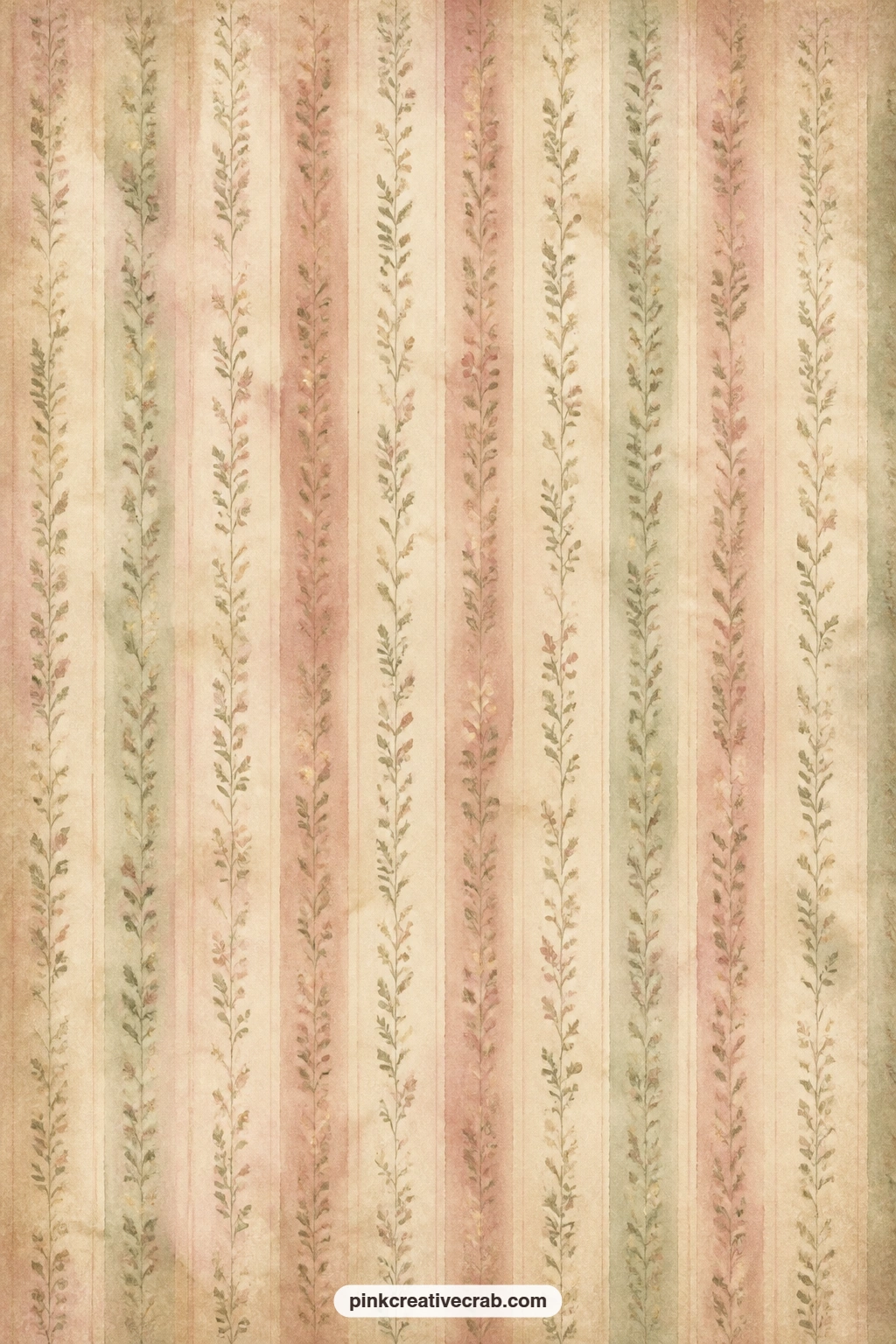 Faded Wallpaper Stripe Pattern printable page — This faded wallpaper stripe suits a cover sheet, a backing for the nursery shelf page, or a simple pocket