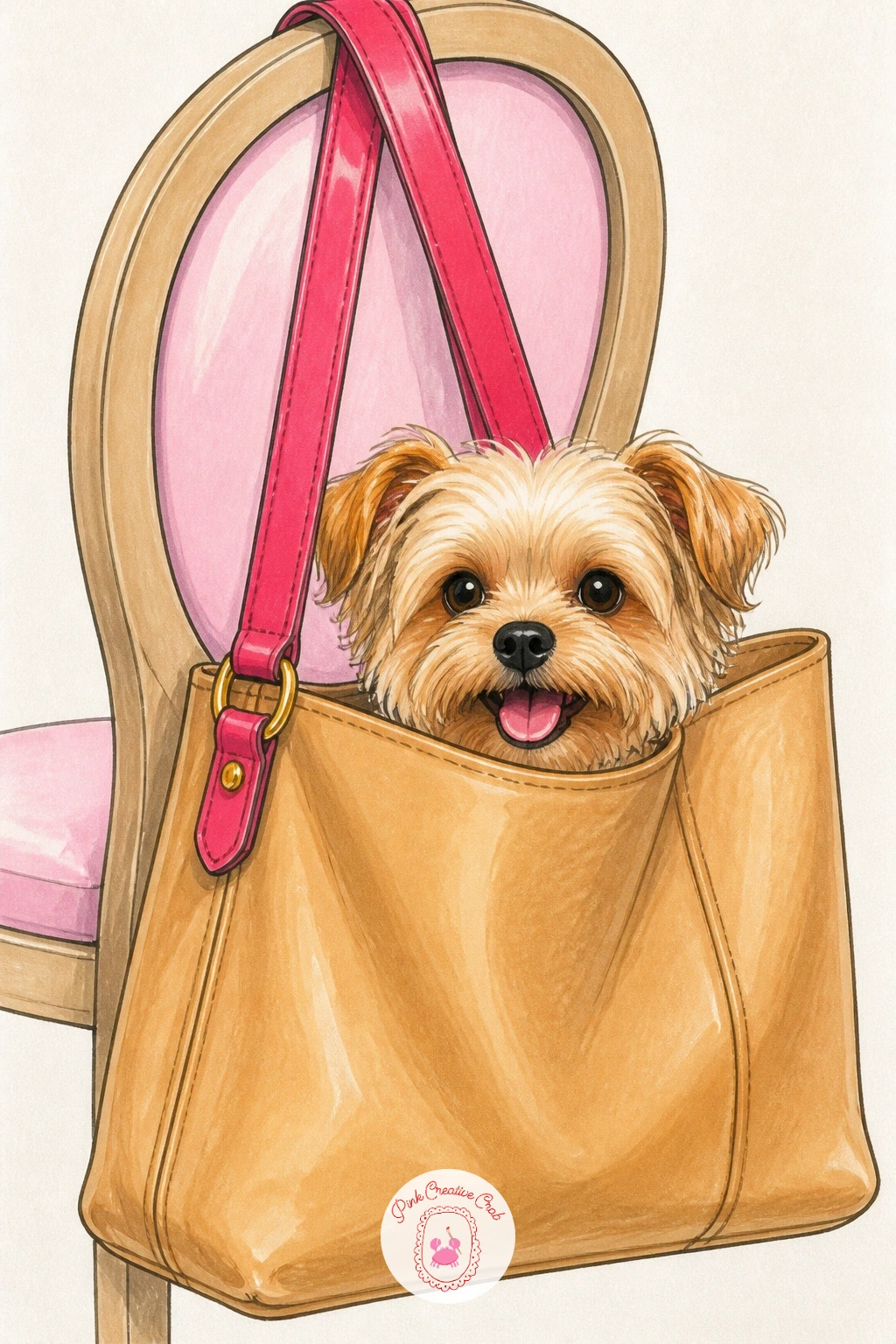 Handbag With a Dog Peeking Out — A handbag with a dog peeking out is the one animal subject in this whole list, so make the most of it. Handbag drawing
