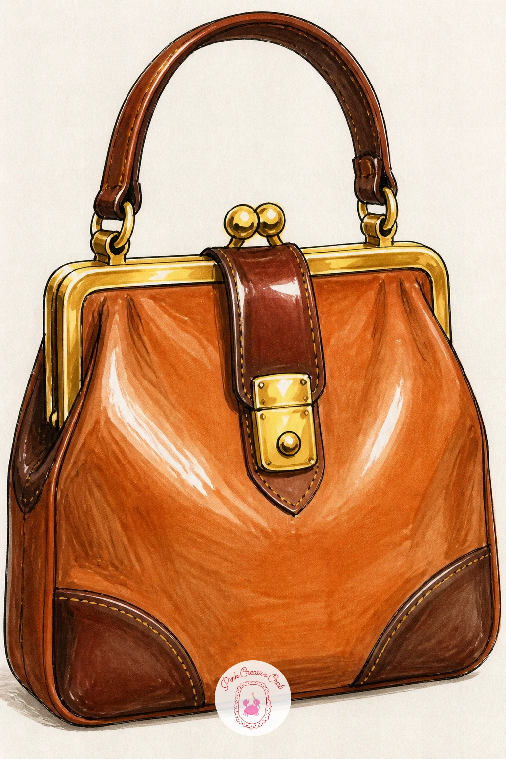 Vintage Leather Purse — Move next to a vintage leather purse with a gold clasp, a great second piece because the shape is just one rounded rectangle and all