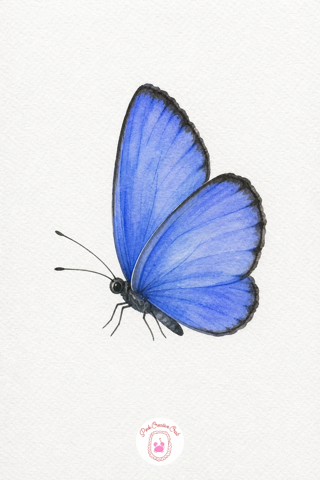 Small Blue Butterfly, Wings Half Open — This is the smallest and simplest shape in the whole set, perfect if you want a quick confidence-building painting.