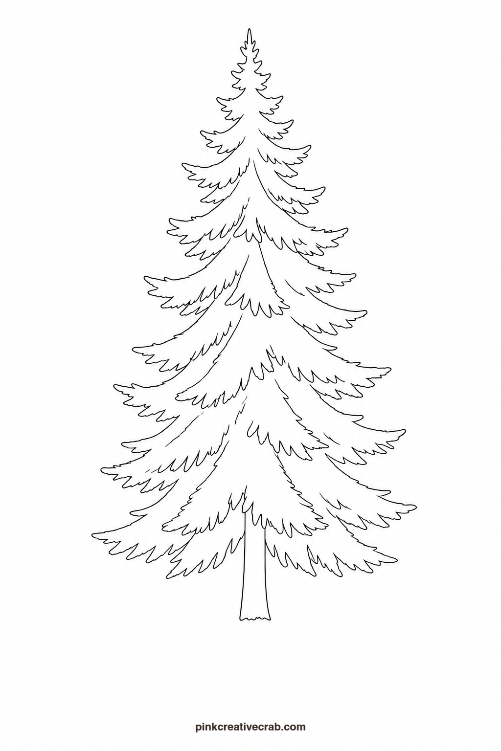 Pine Tree Outline printable page. Watercolor trees