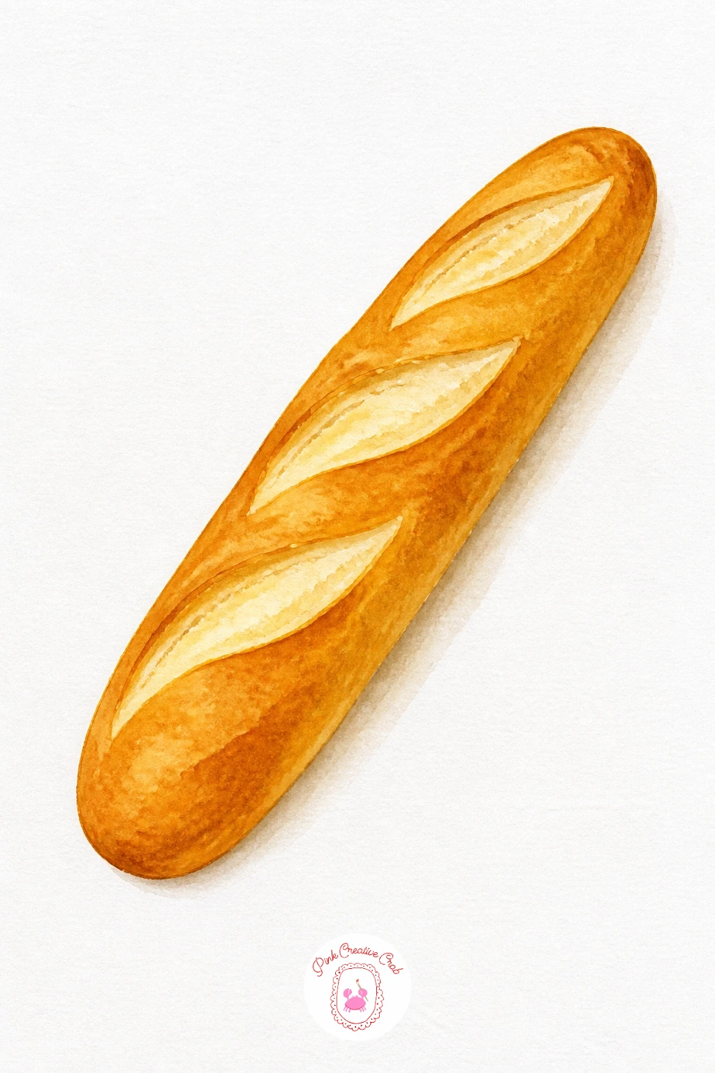 Baguette — This long thin shape transfers more easily if you line up the centre fold of your paper with the middle of the baguette before pressing down, so the