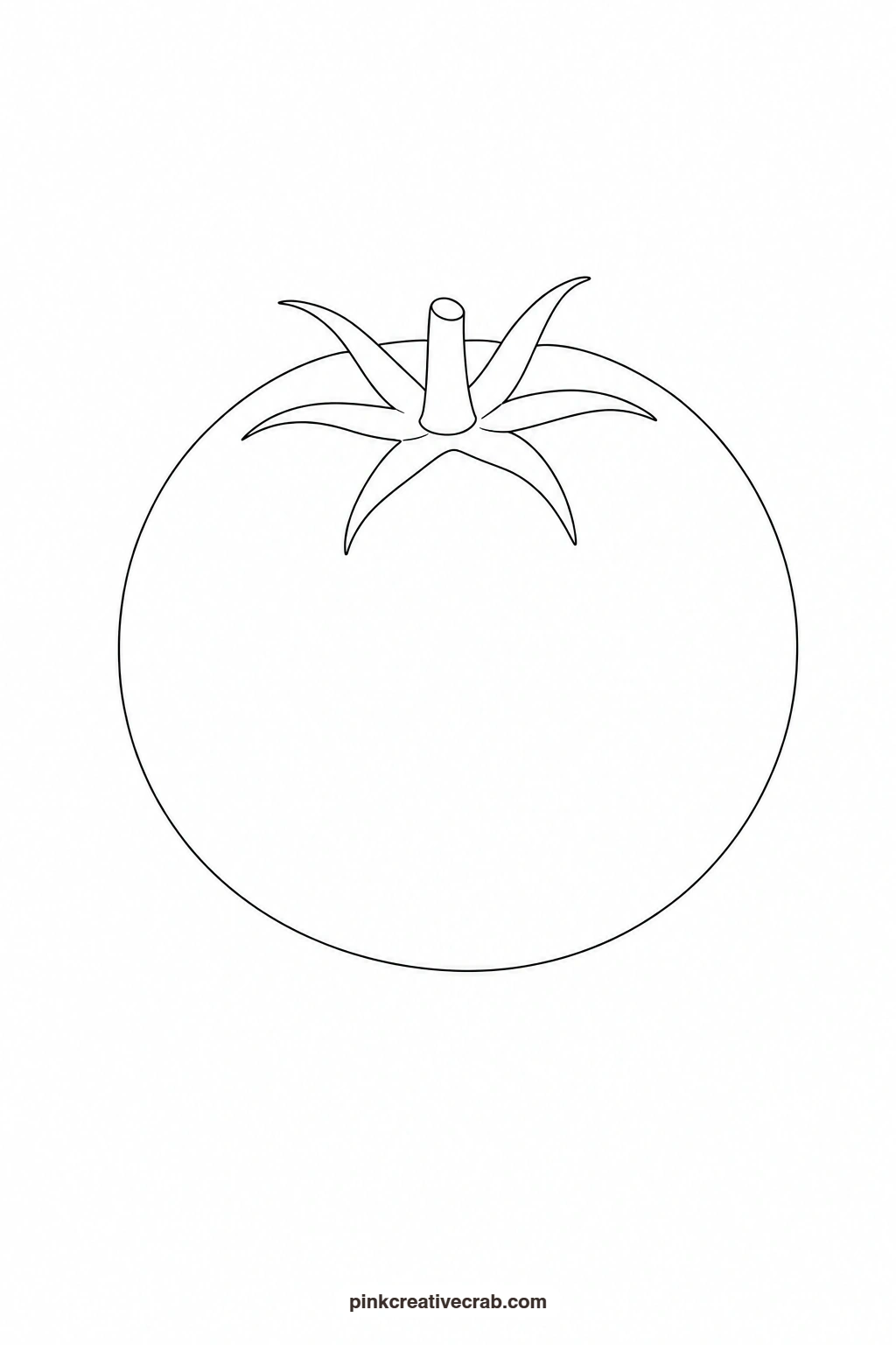 Tomato Outline printable page. Watercolor vegetables
