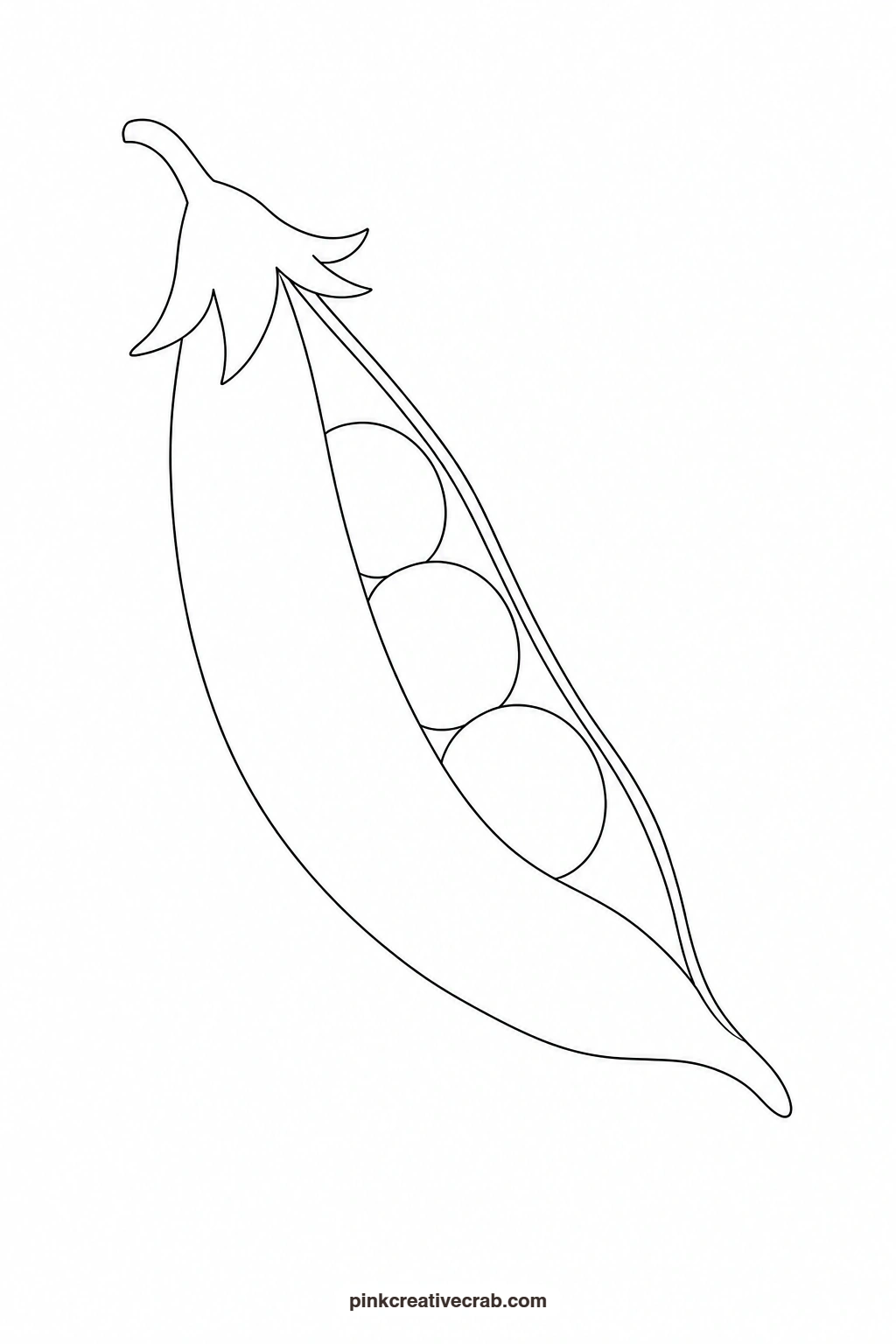 Pea Pod Outline printable page. Watercolor vegetables