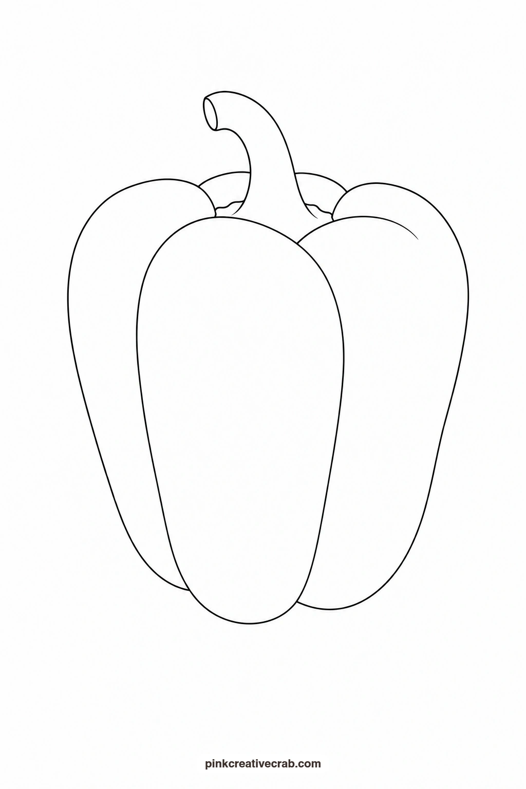 Bell Pepper Outline printable page. Watercolor vegetables