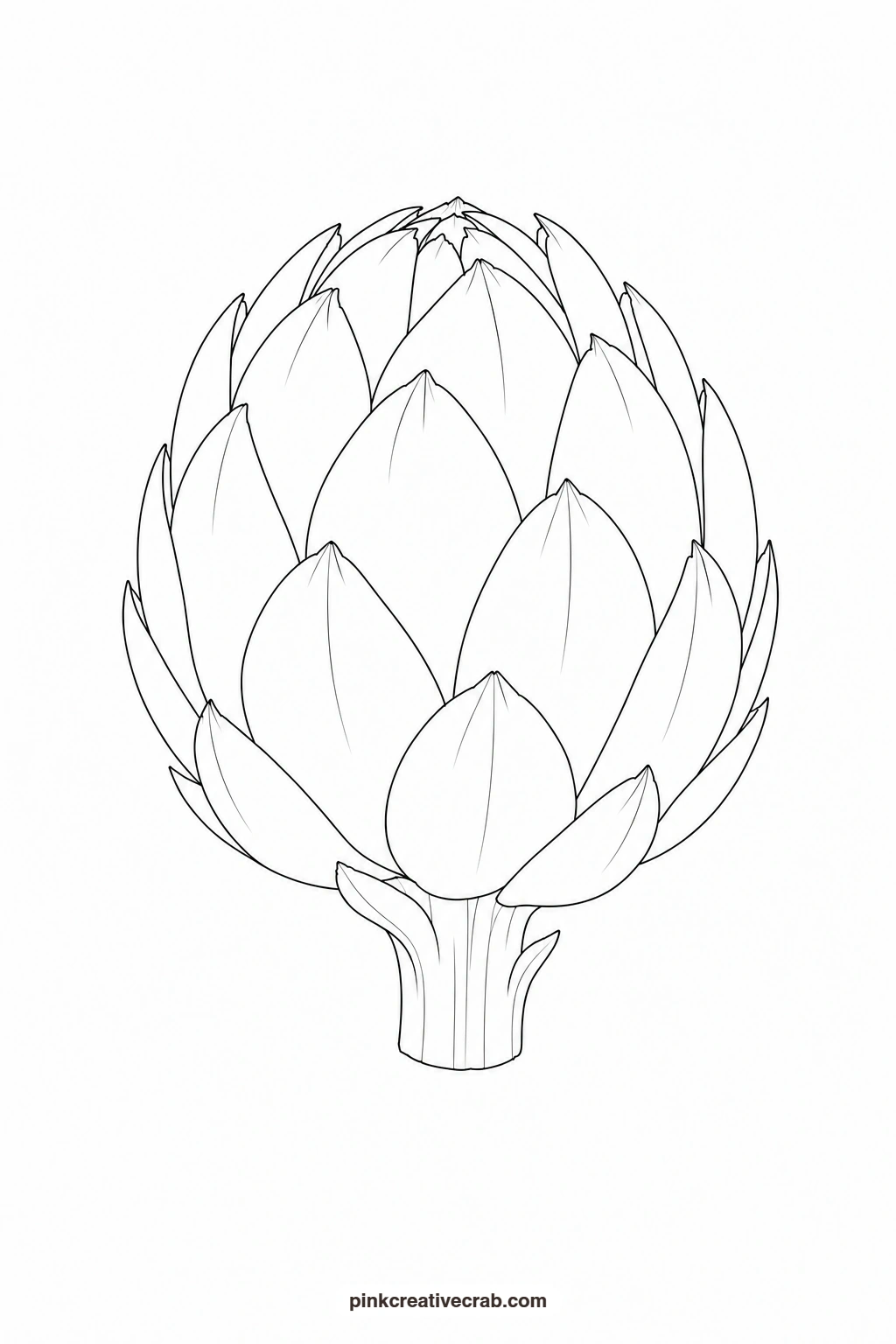 Artichoke Outline printable page. Watercolor vegetables