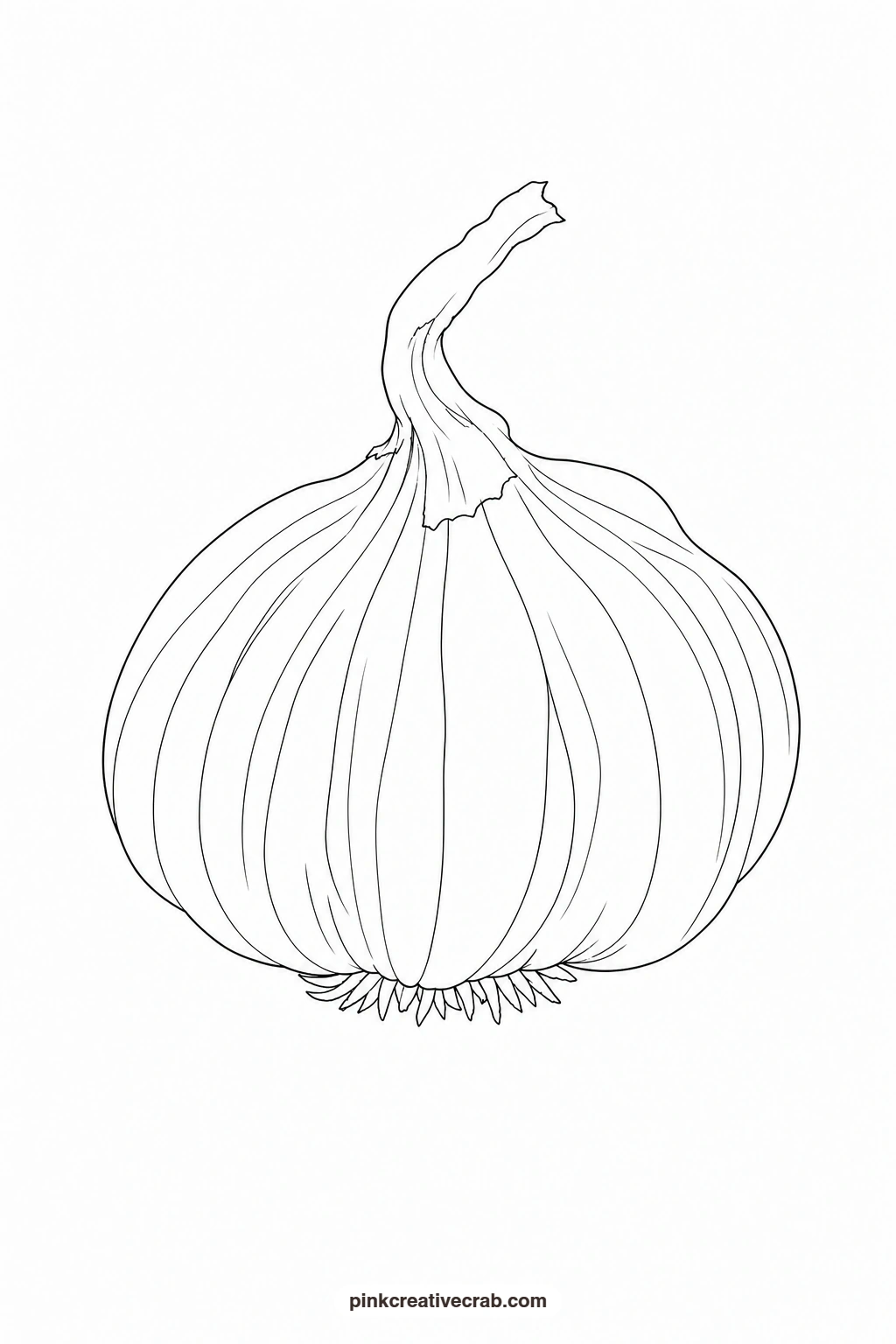 Garlic Bulb Outline printable page. Watercolor vegetables
