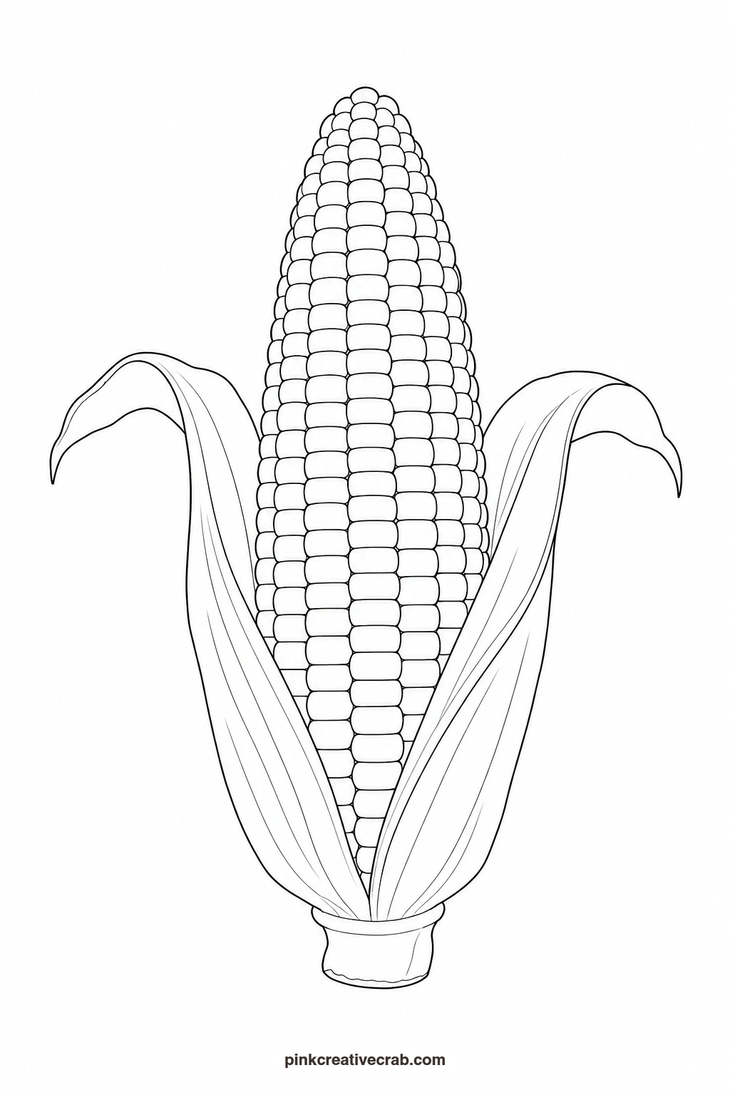 Corn Cob Outline printable page. Watercolor vegetables