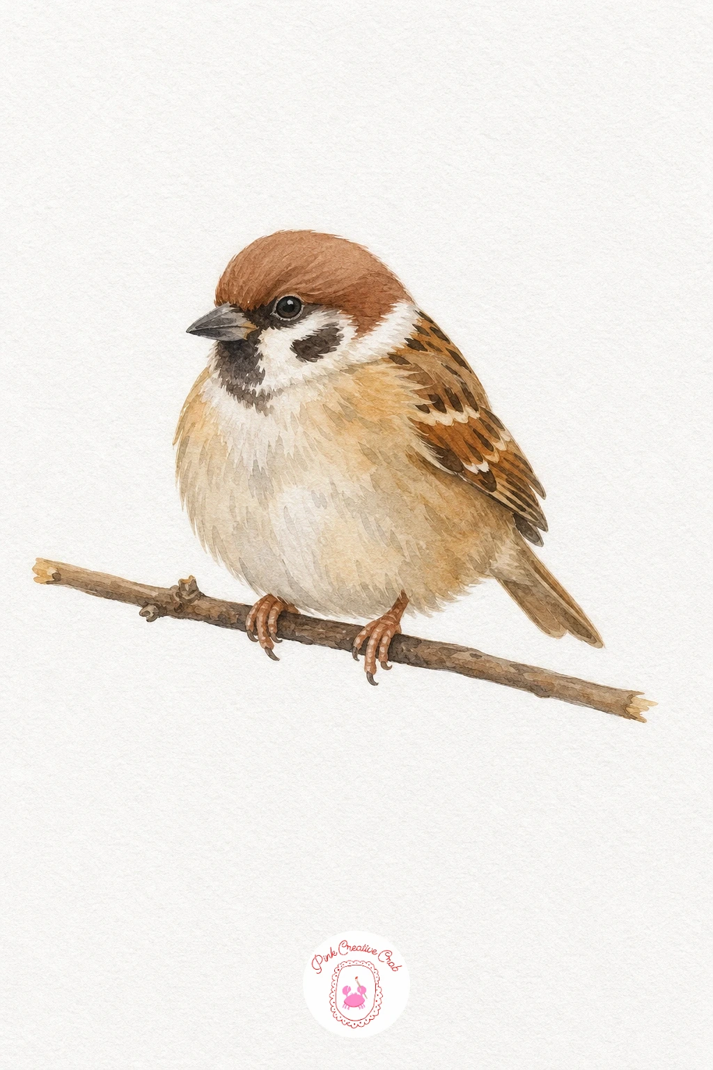 Sparrow on a Twig — This one suits a beginner who wants an easy first bird. Watercolor birds